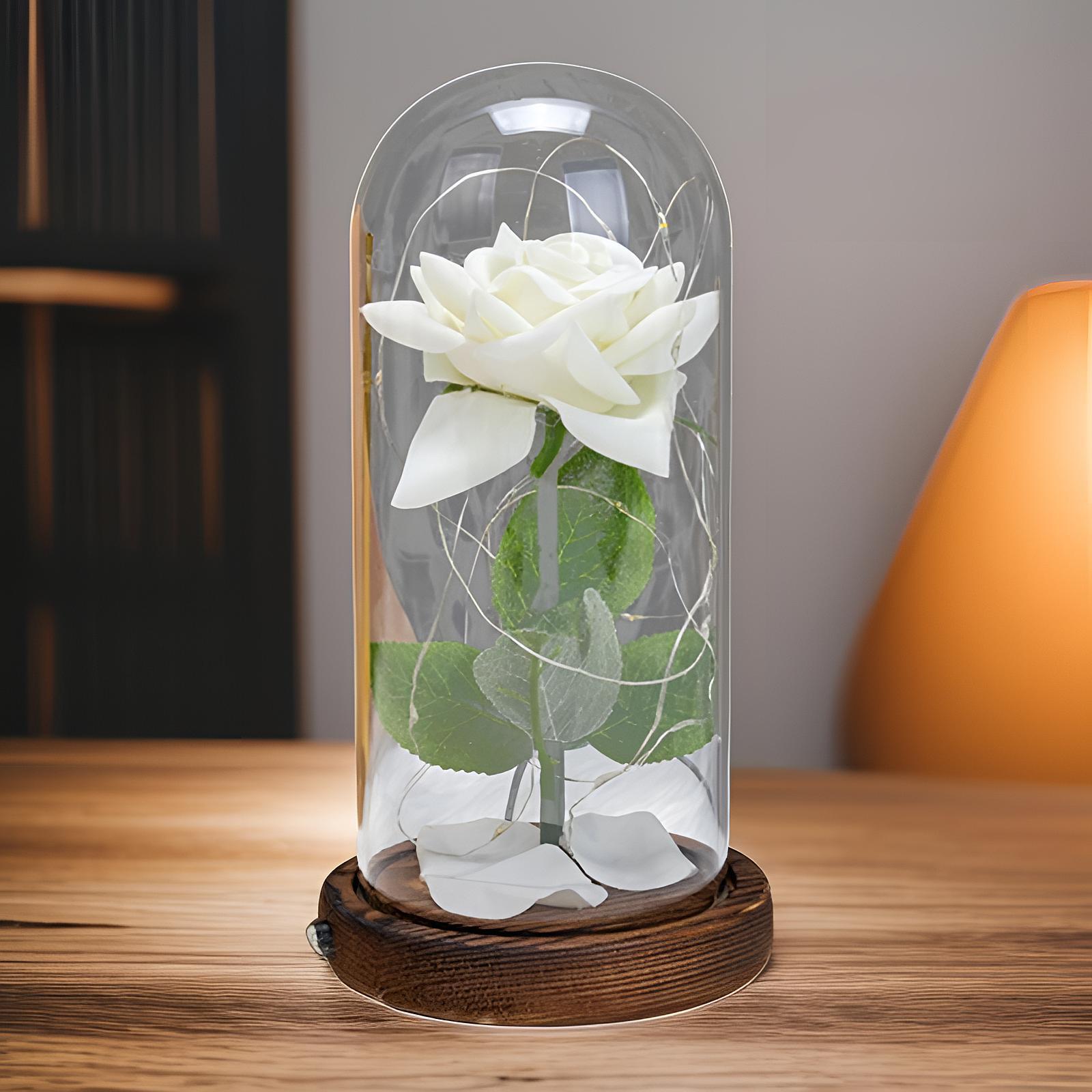 Glass Rose Flower Gift Valentines Day Gifts for Mom Valentines Decor Forever Style B