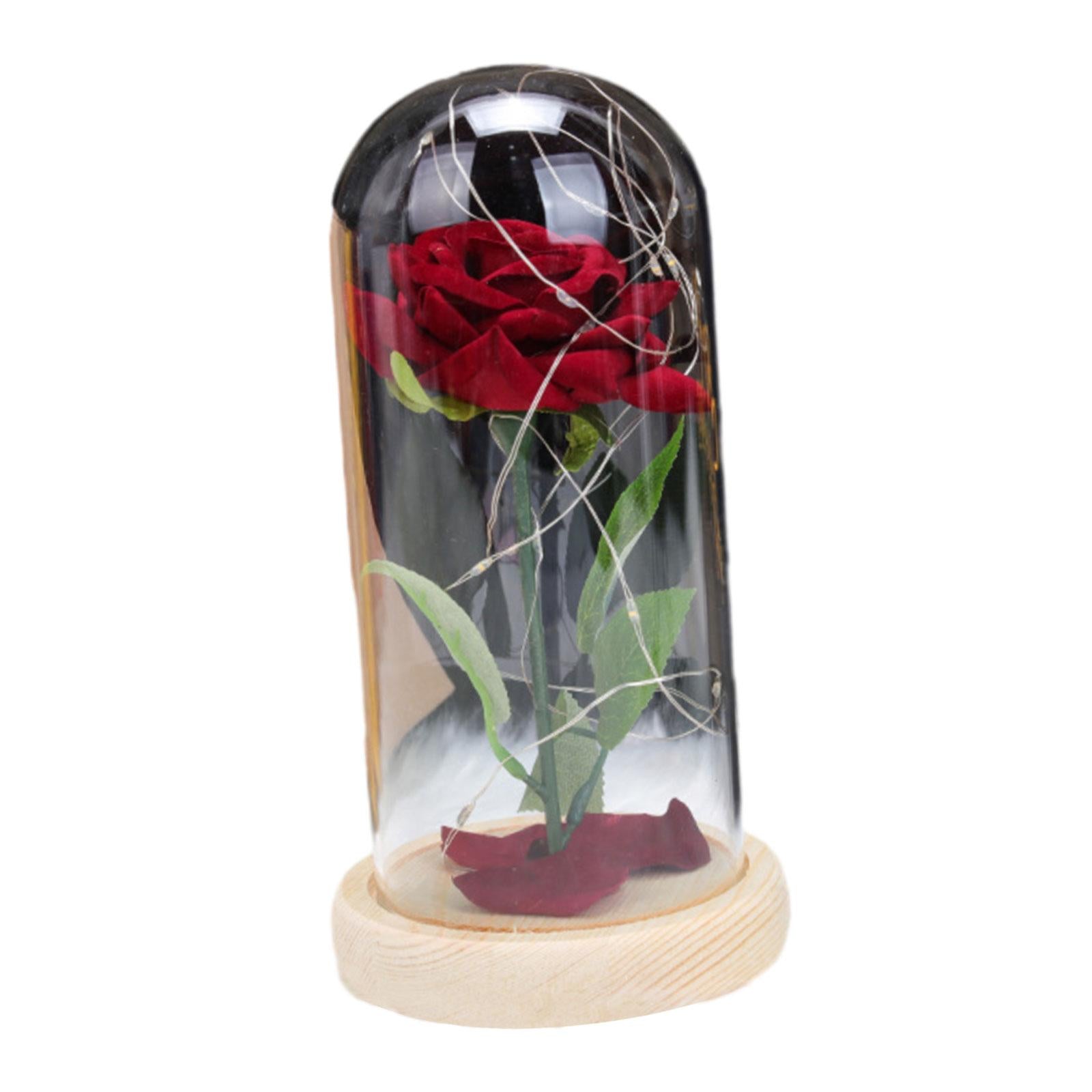 Glass Rose Flower Gift Valentines Day Gifts for Mom Valentines Decor Forever Style C