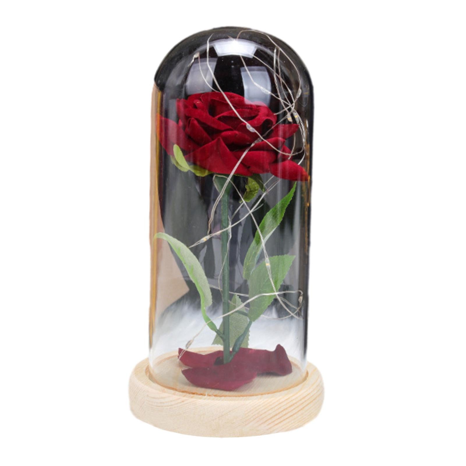 Glass Rose Flower Gift Valentines Day Gifts for Mom Valentines Decor Forever Style C