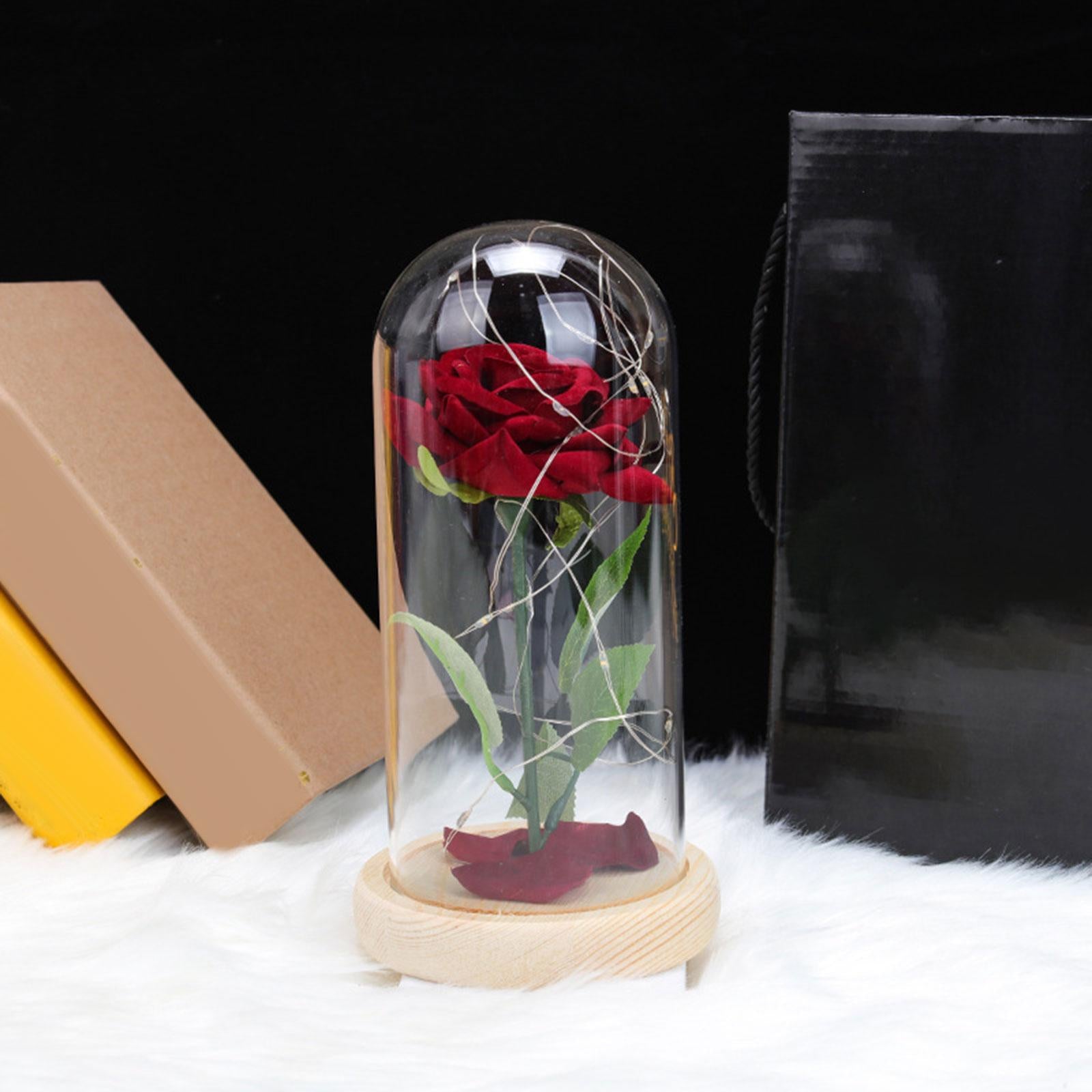 Glass Rose Flower Gift Valentines Day Gifts for Mom Valentines Decor Forever Style C
