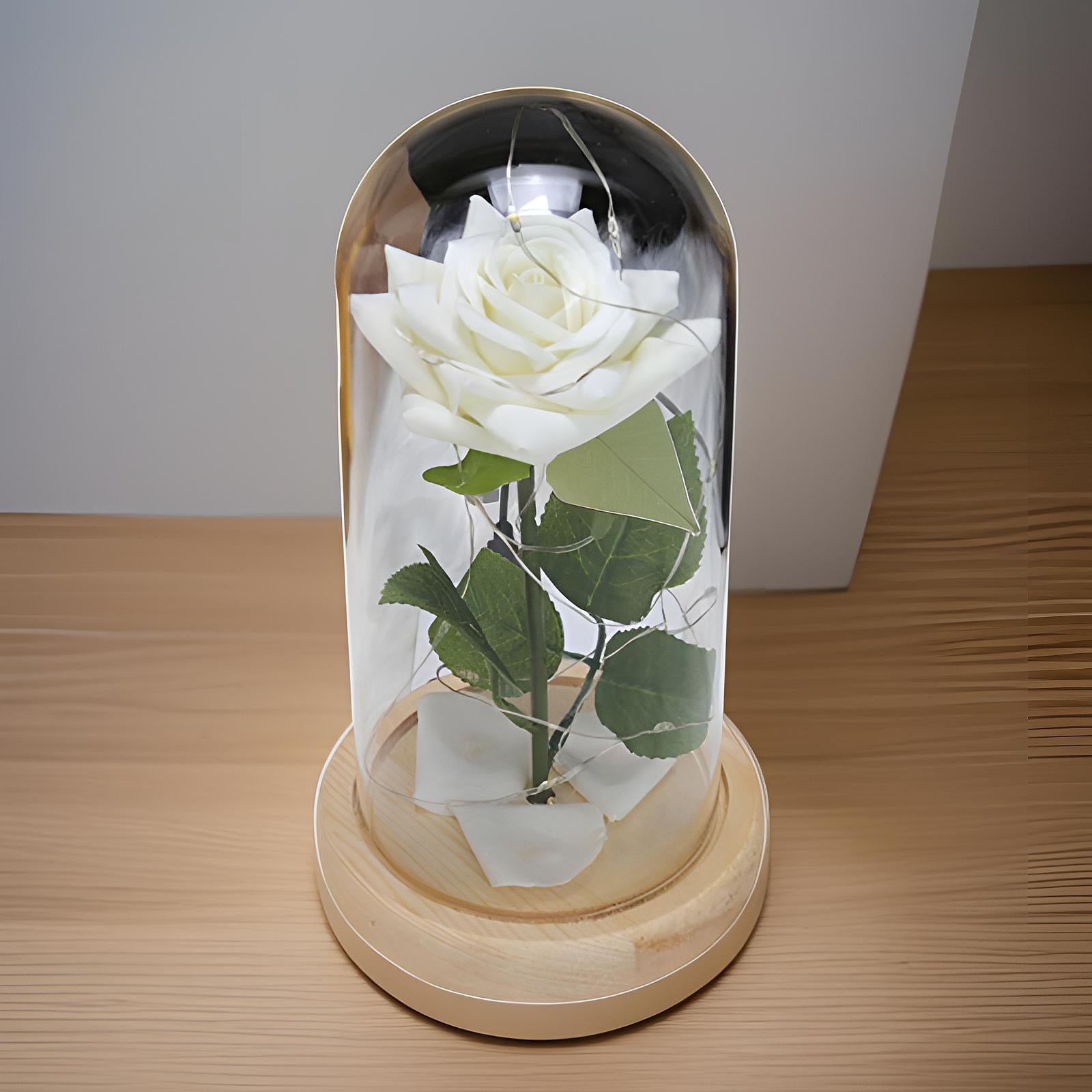 Glass Rose Flower Gift Valentines Day Gifts for Mom Valentines Decor Forever Style D