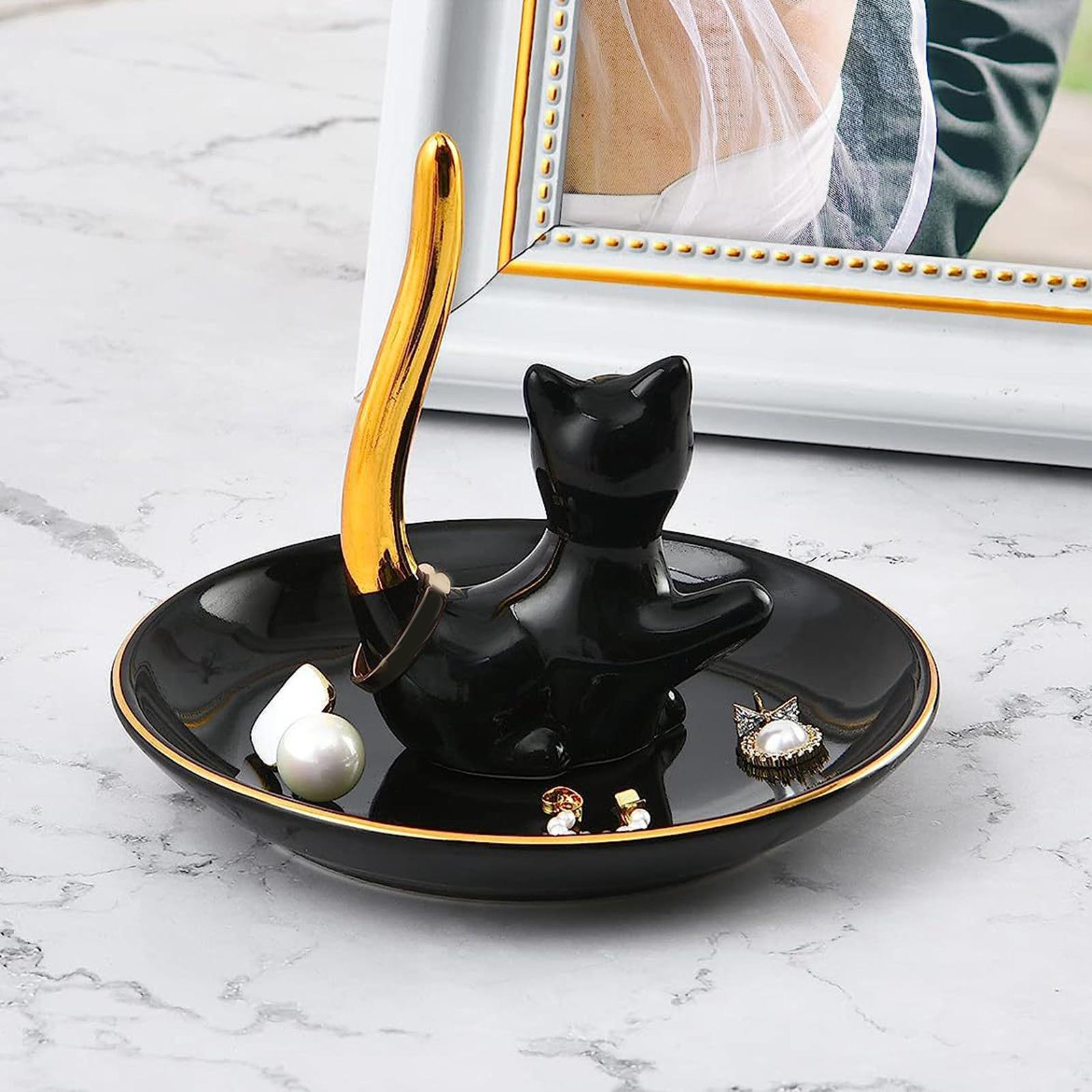 Cat Ring Holder Animals Kitten Ring Stand for Bracelets Necklace Anniversary