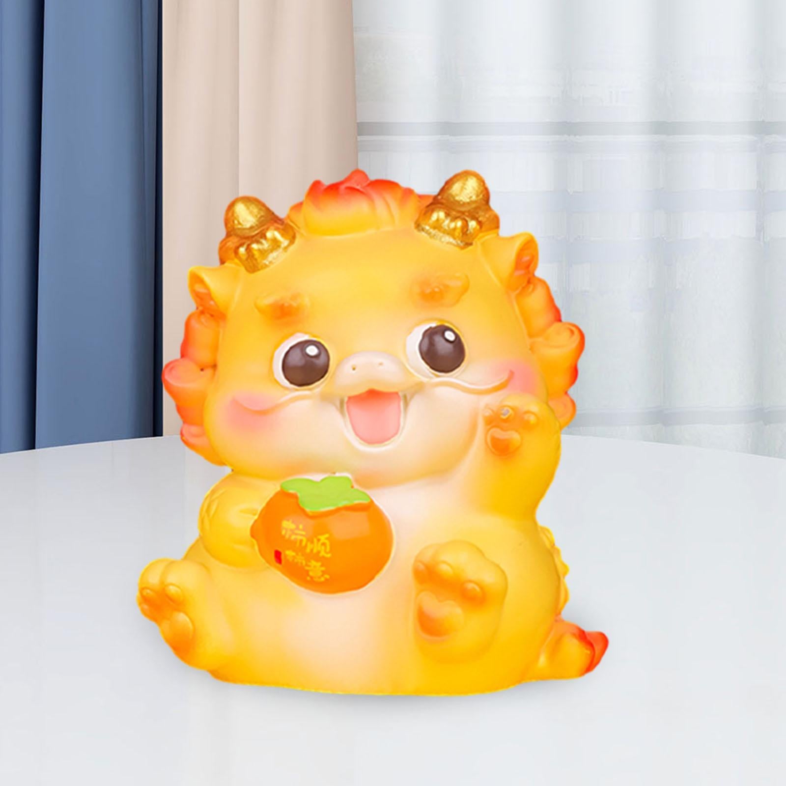 Mini Dragon Figurine Resin Tabletop Ornament for Bookshelf Centerpiece Shelf Style C