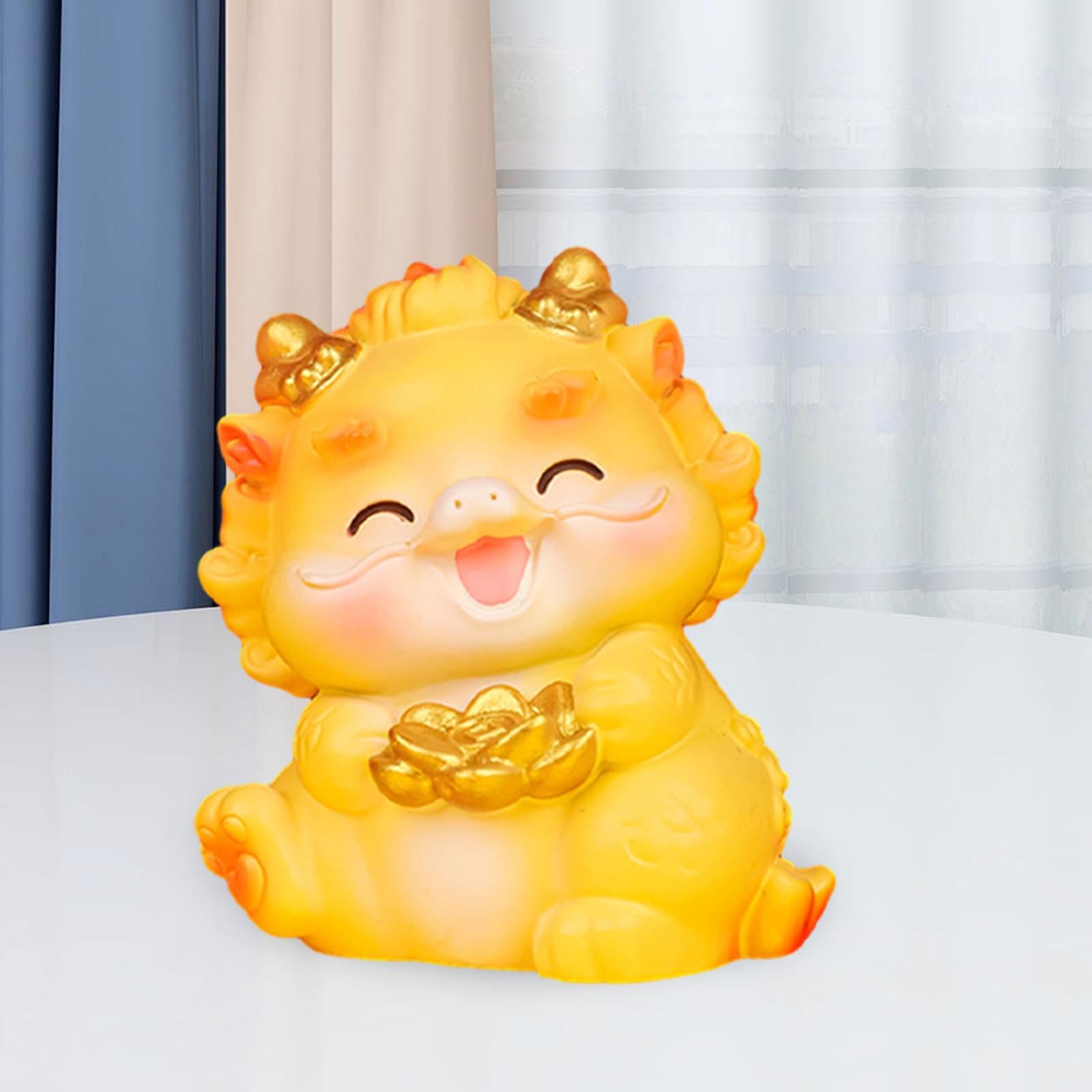 Mini Dragon Figurine Resin Tabletop Ornament for Bookshelf Centerpiece Shelf Style F