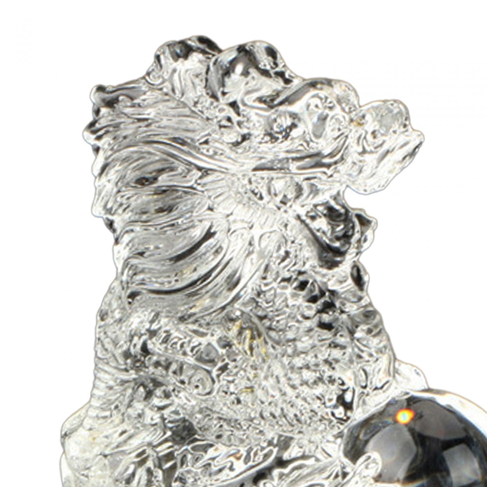 Chinese Dragon Statue Art Crystal Dragons Figurine for Home Decor Office Car White