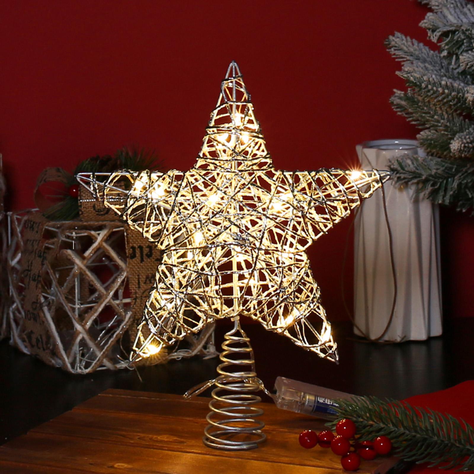 Tree Top Light Pretty Xmas Tree Top Star for Holiday Xmas Ornaments New Year
