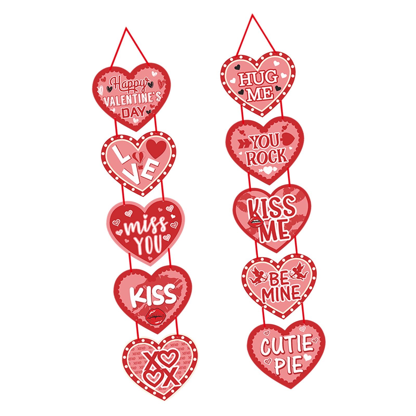 1 Pair Valentine’S Day Heart Hanging Decoration for Engagement Party Stylish