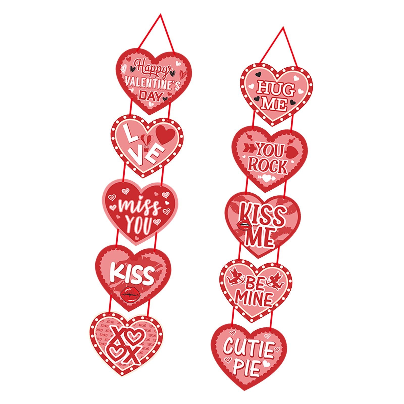 1 Pair Valentine’S Day Heart Hanging Decoration for Engagement Party Stylish