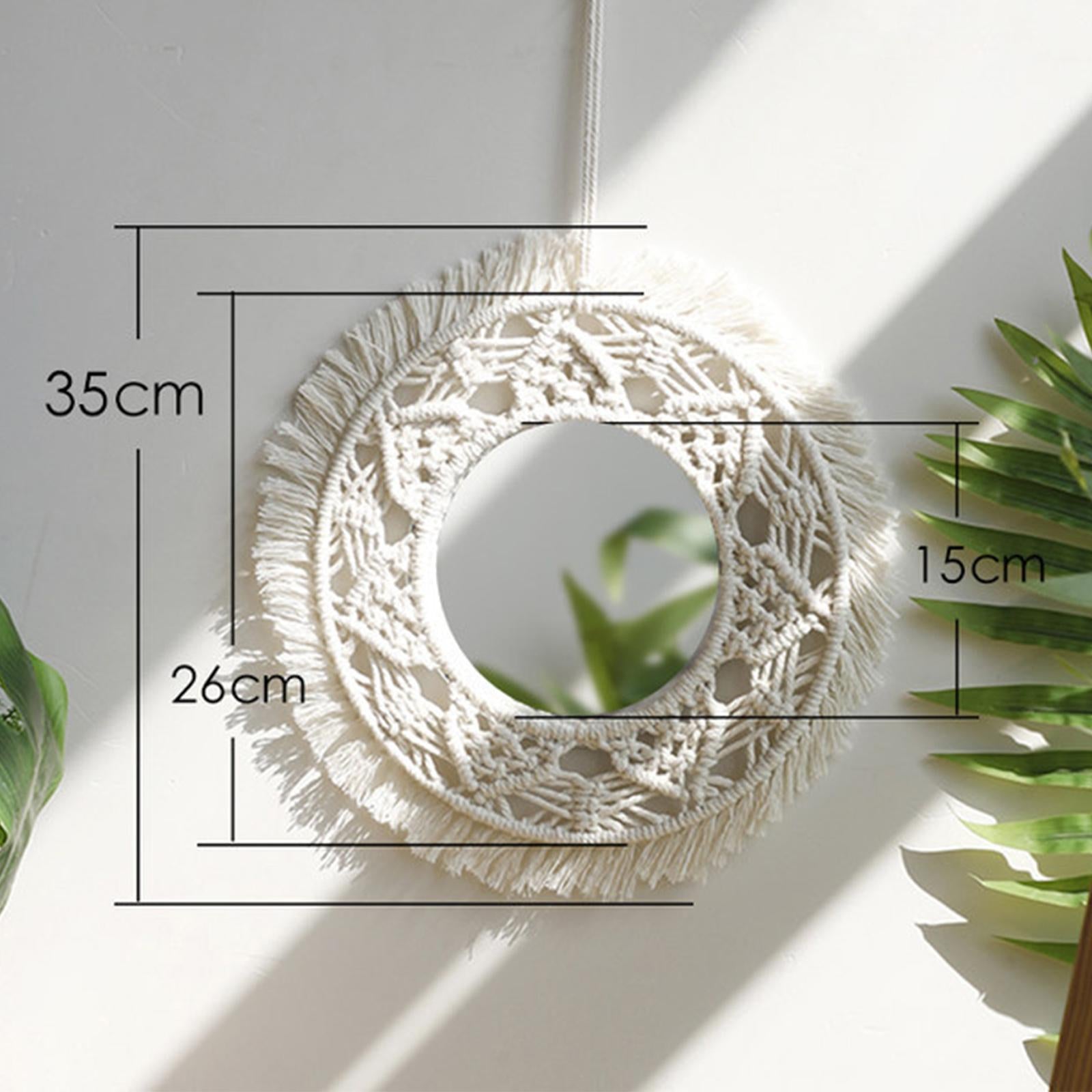 Boho Mirror Decor Round Gift Hanging Wall Mirror for Living Room Dorm Office