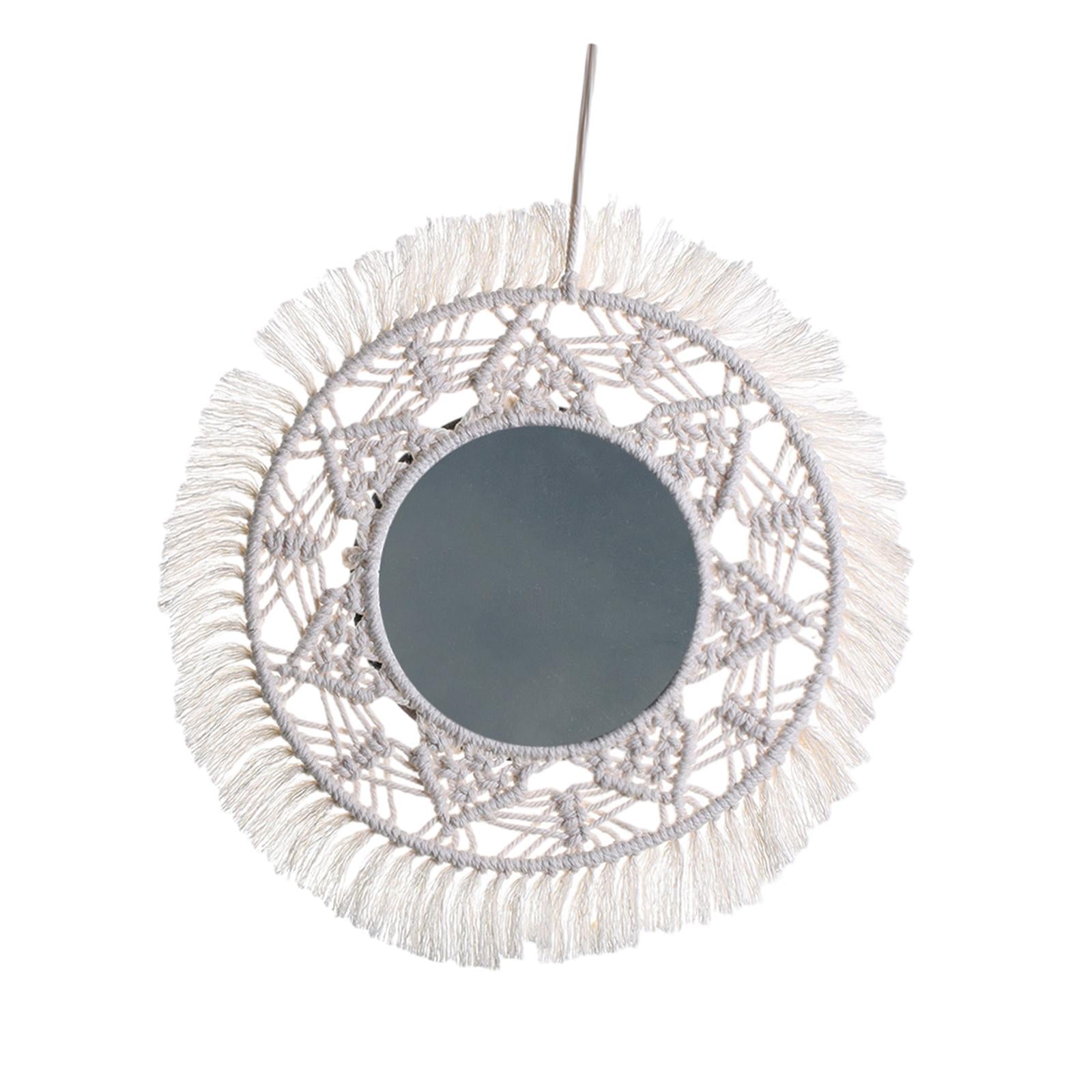 Boho Mirror Decor Round Gift Hanging Wall Mirror for Living Room Dorm Office