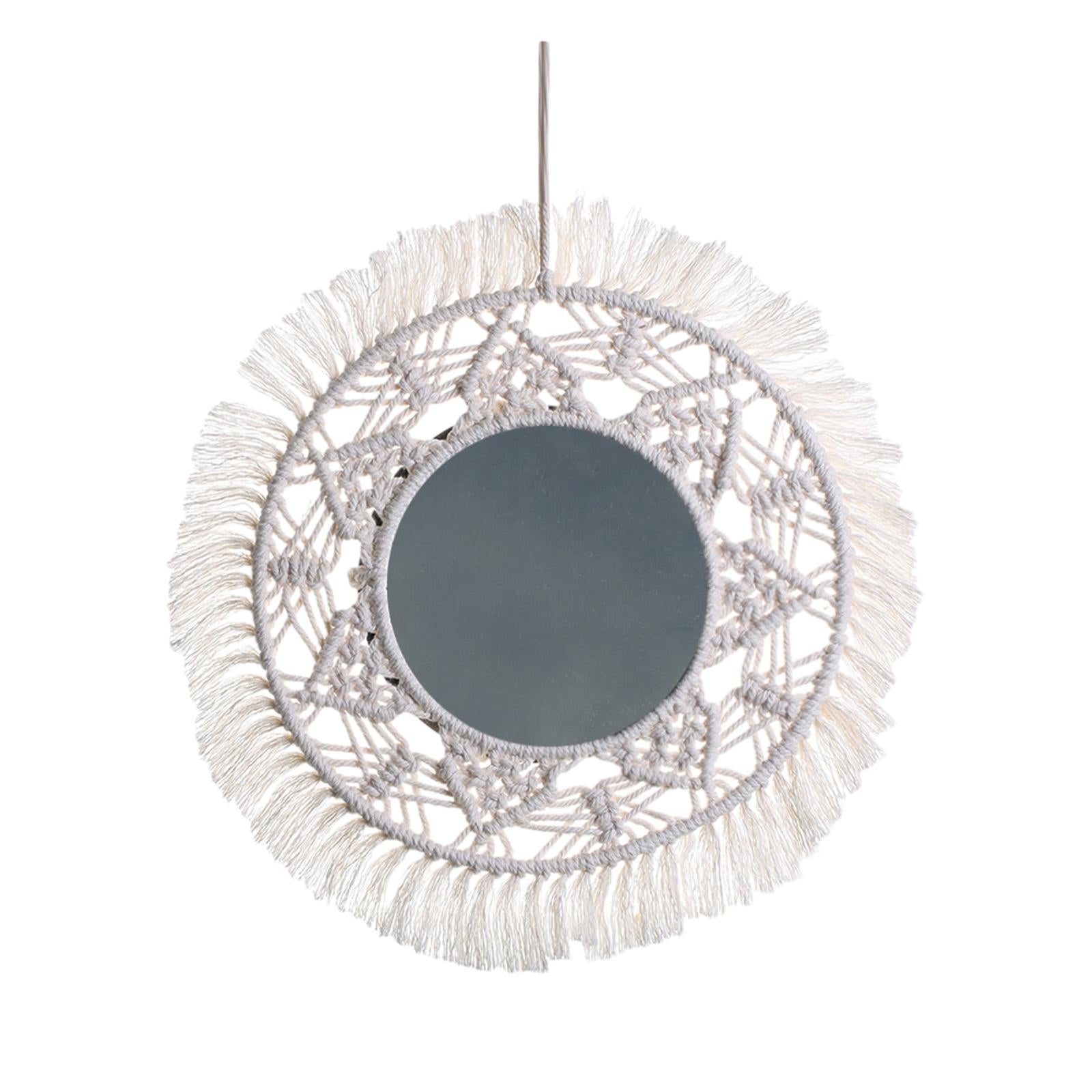Boho Mirror Decor Round Gift Hanging Wall Mirror for Living Room Dorm Office
