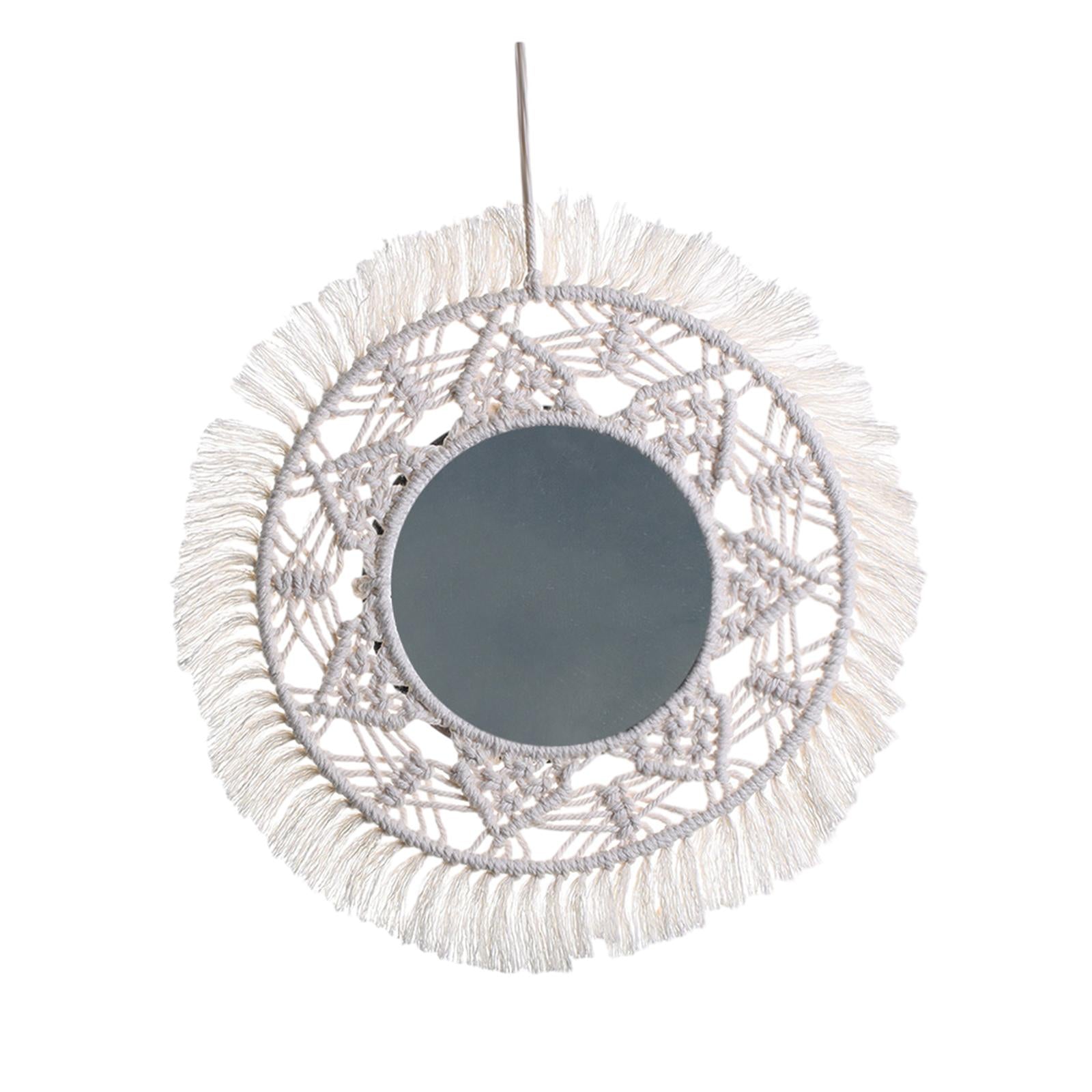 Boho Mirror Decor Round Gift Hanging Wall Mirror for Living Room Dorm Office