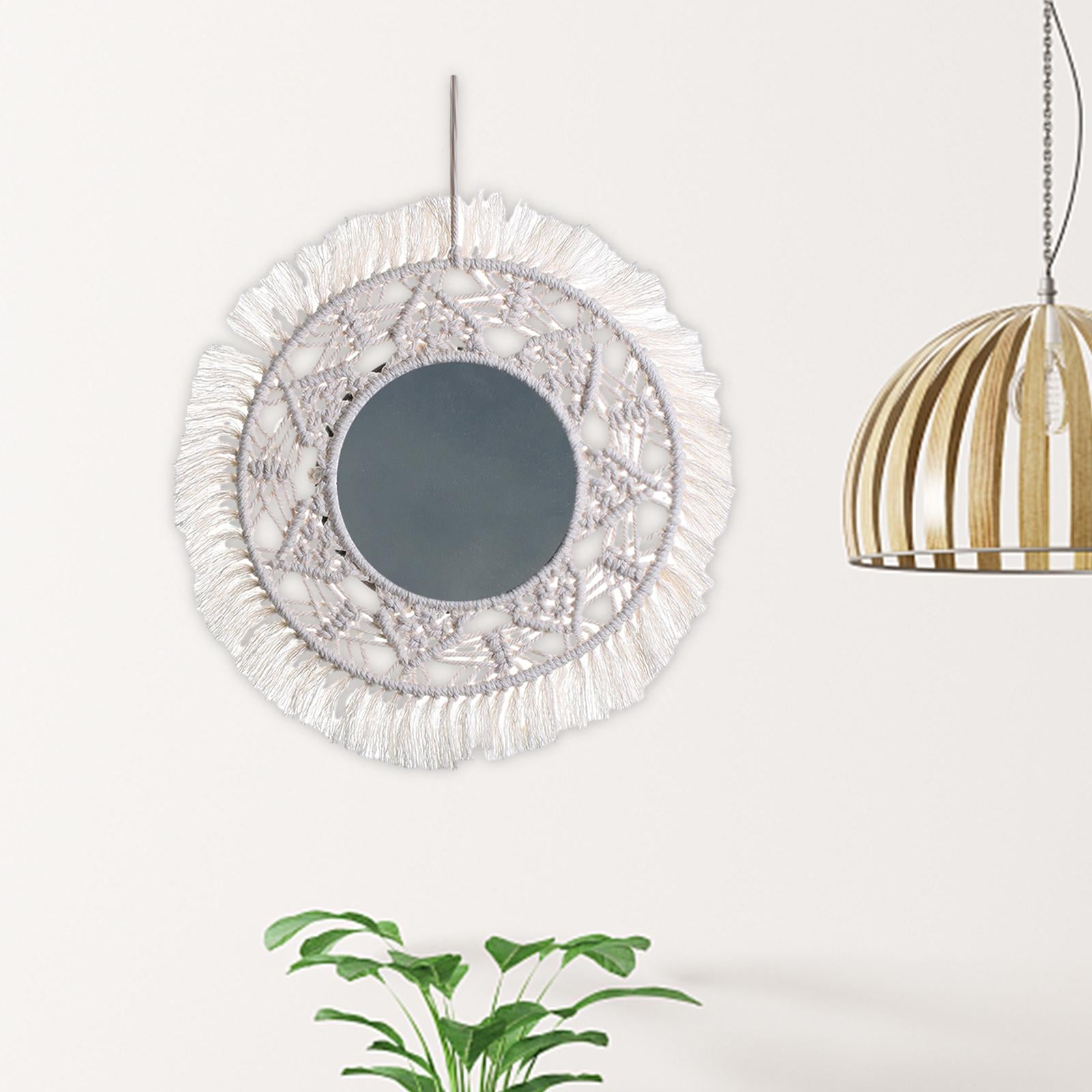 Boho Mirror Decor Round Gift Hanging Wall Mirror for Living Room Dorm Office