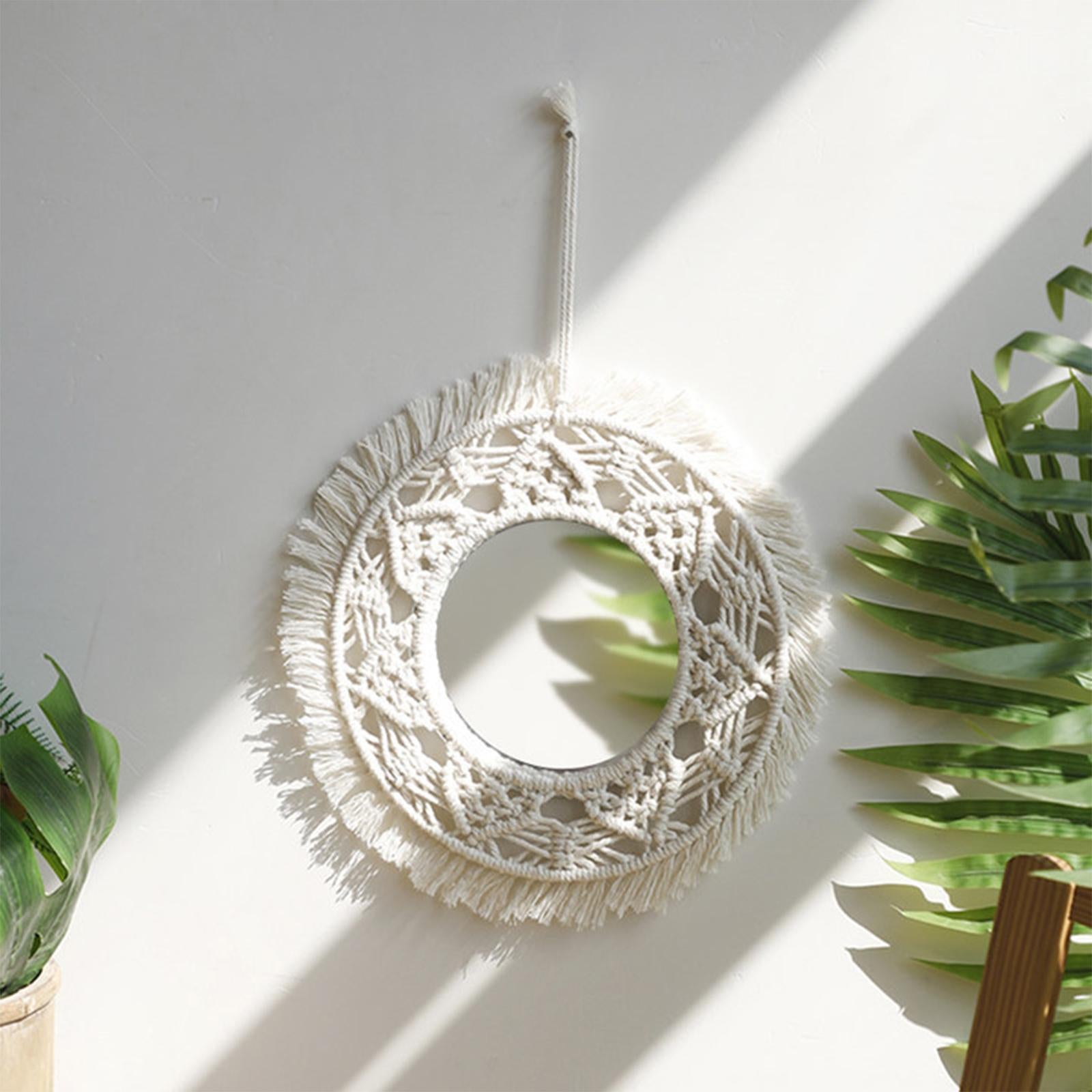 Boho Mirror Decor Round Gift Hanging Wall Mirror for Living Room Dorm Office