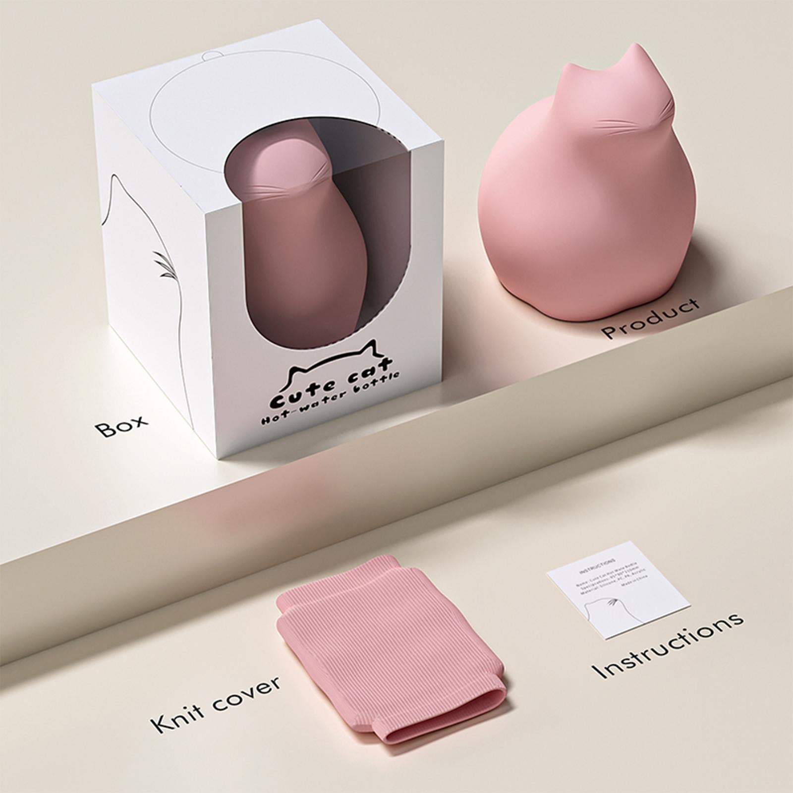 Silicone Hot Water Bag Holiday Gifts Warm Water Bag for Hand Feet Women Home Pink