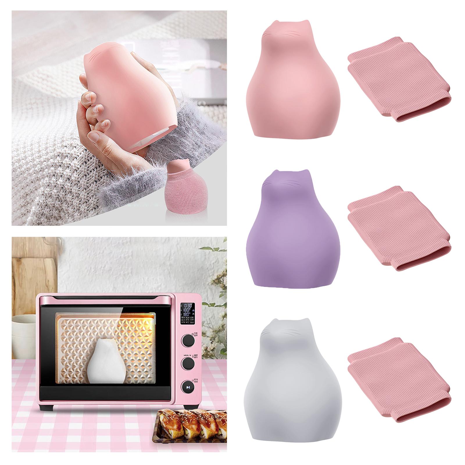 Silicone Hot Water Bag Holiday Gifts Warm Water Bag for Hand Feet Women Home Pink