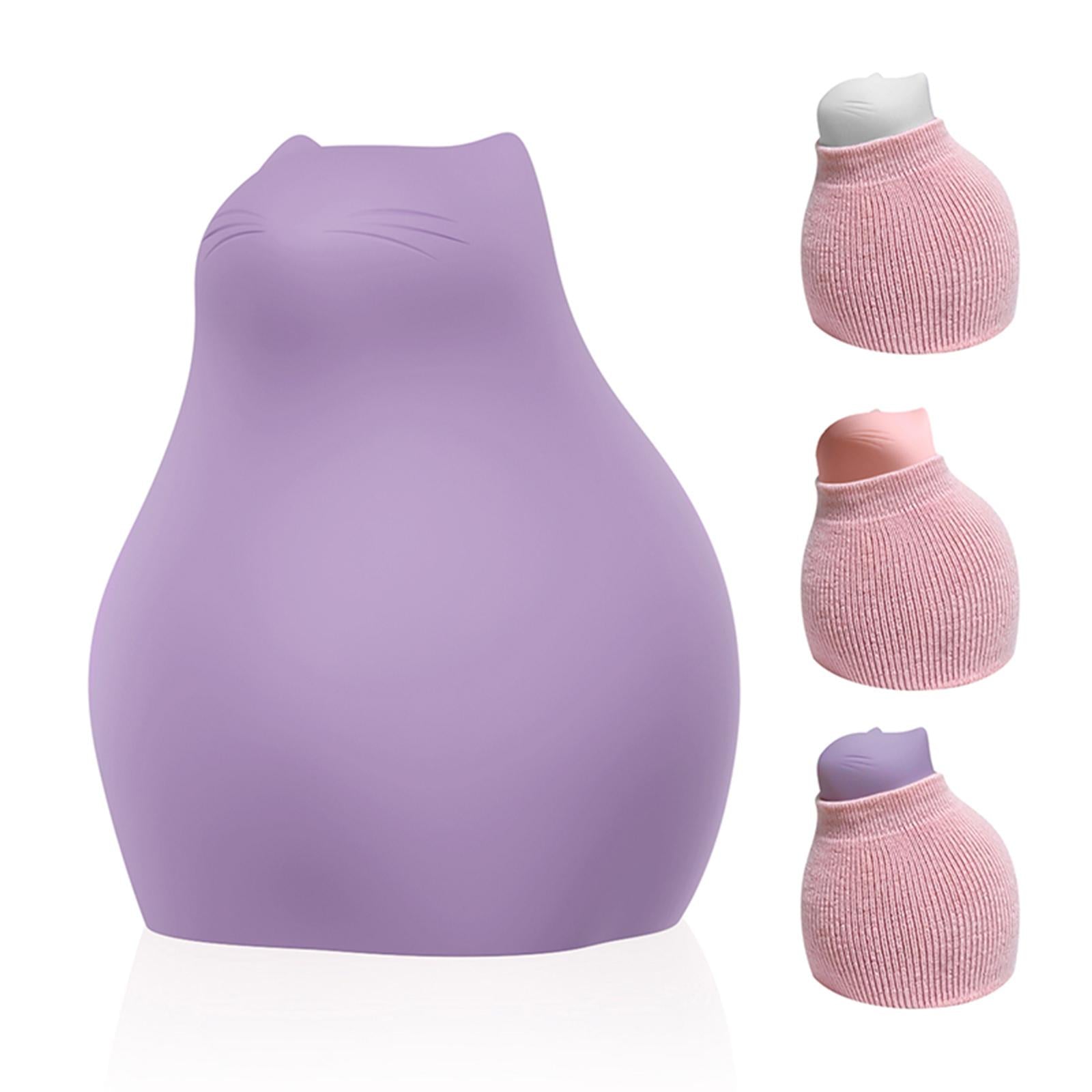 Silicone Hot Water Bag Holiday Gifts Warm Water Bag for Hand Feet Women Home Purple