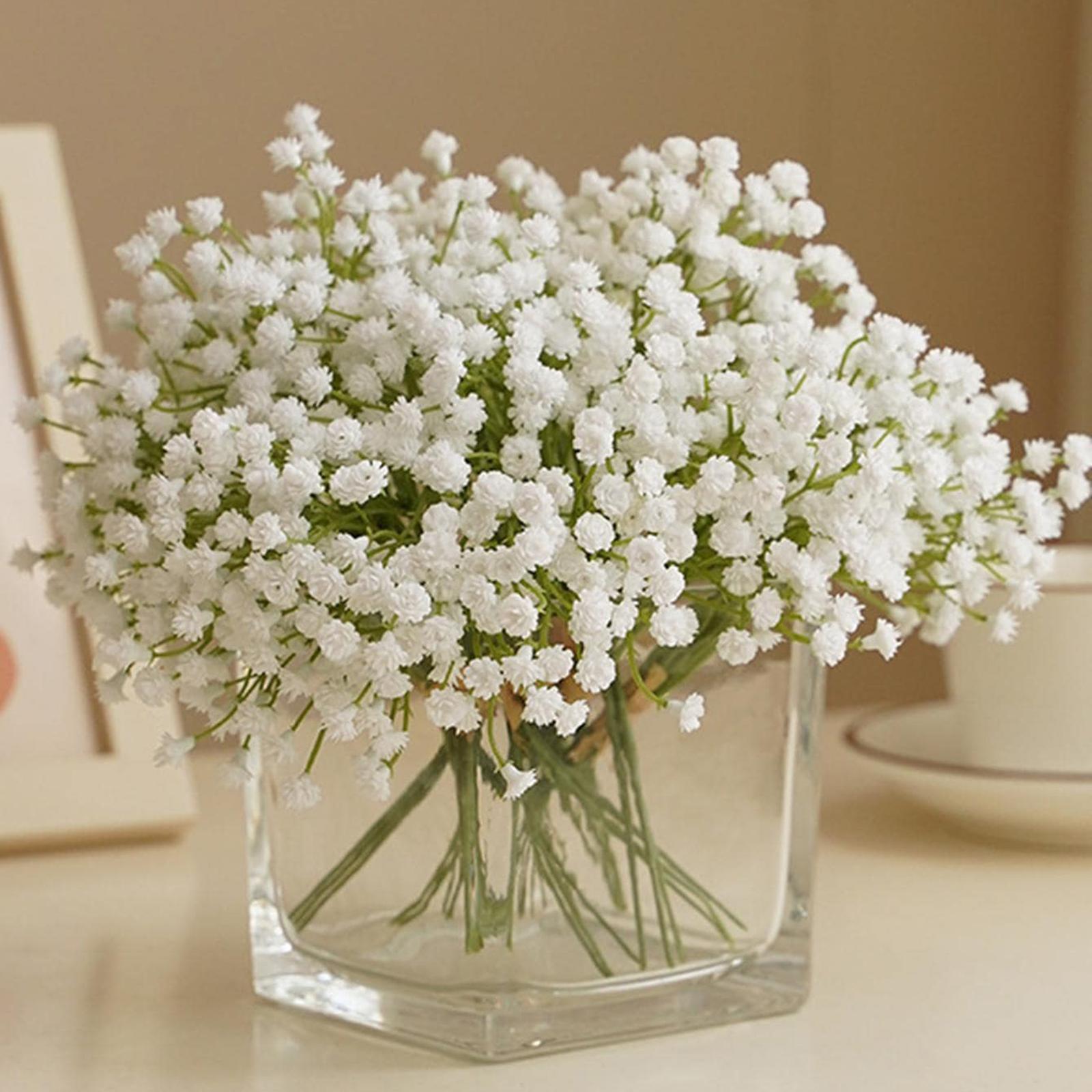 3 Pieces Babys Breath Artificial Flowers for Garden Home Arrangement Wedding White
