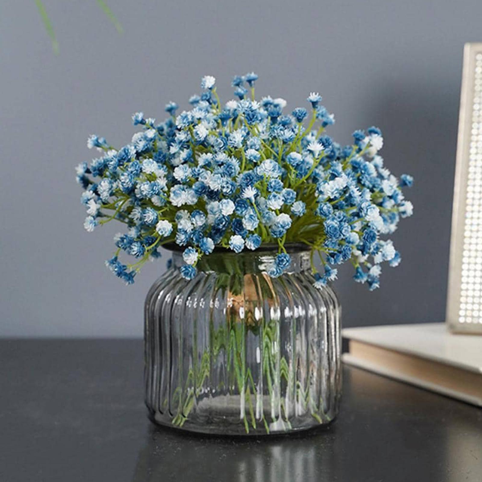 3 Pieces Babys Breath Artificial Flowers for Garden Home Arrangement Wedding Blue
