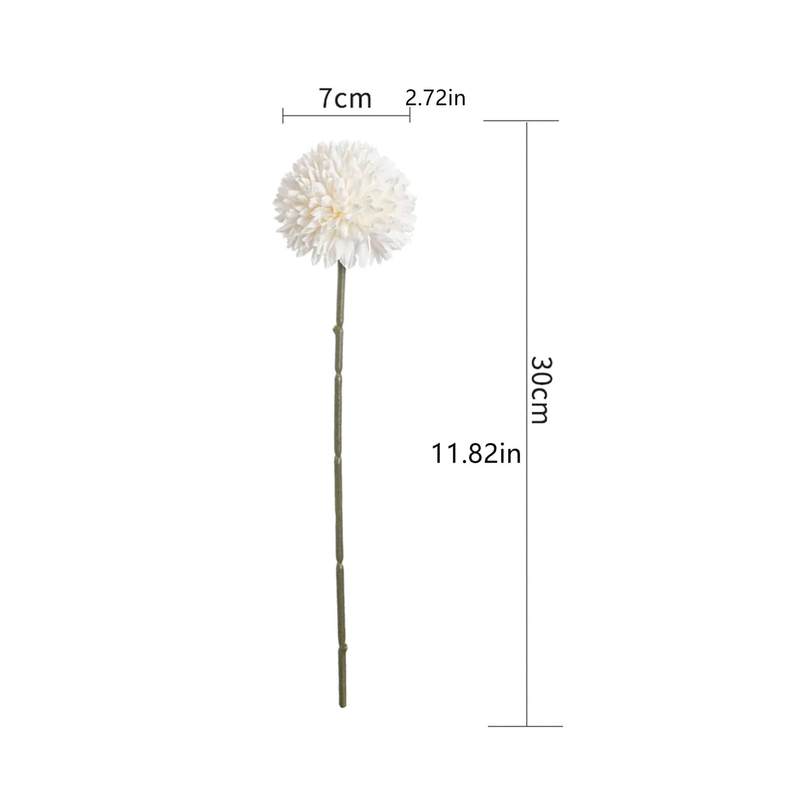 5x Artificial Fake Flower Silk Chrysanthemum Ball for Table House Decoration White
