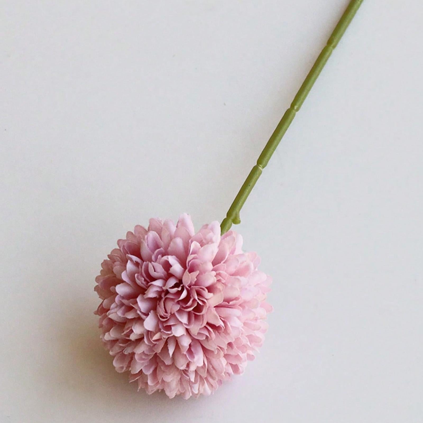 5x Artificial Fake Flower Silk Chrysanthemum Ball for Table House Decoration Purple Pink