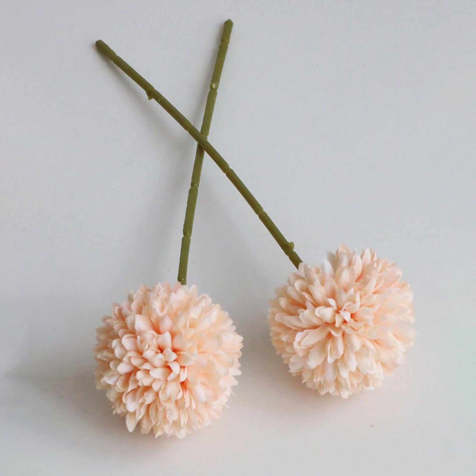 5x Artificial Fake Flower Silk Chrysanthemum Ball for Table House Decoration Champagne