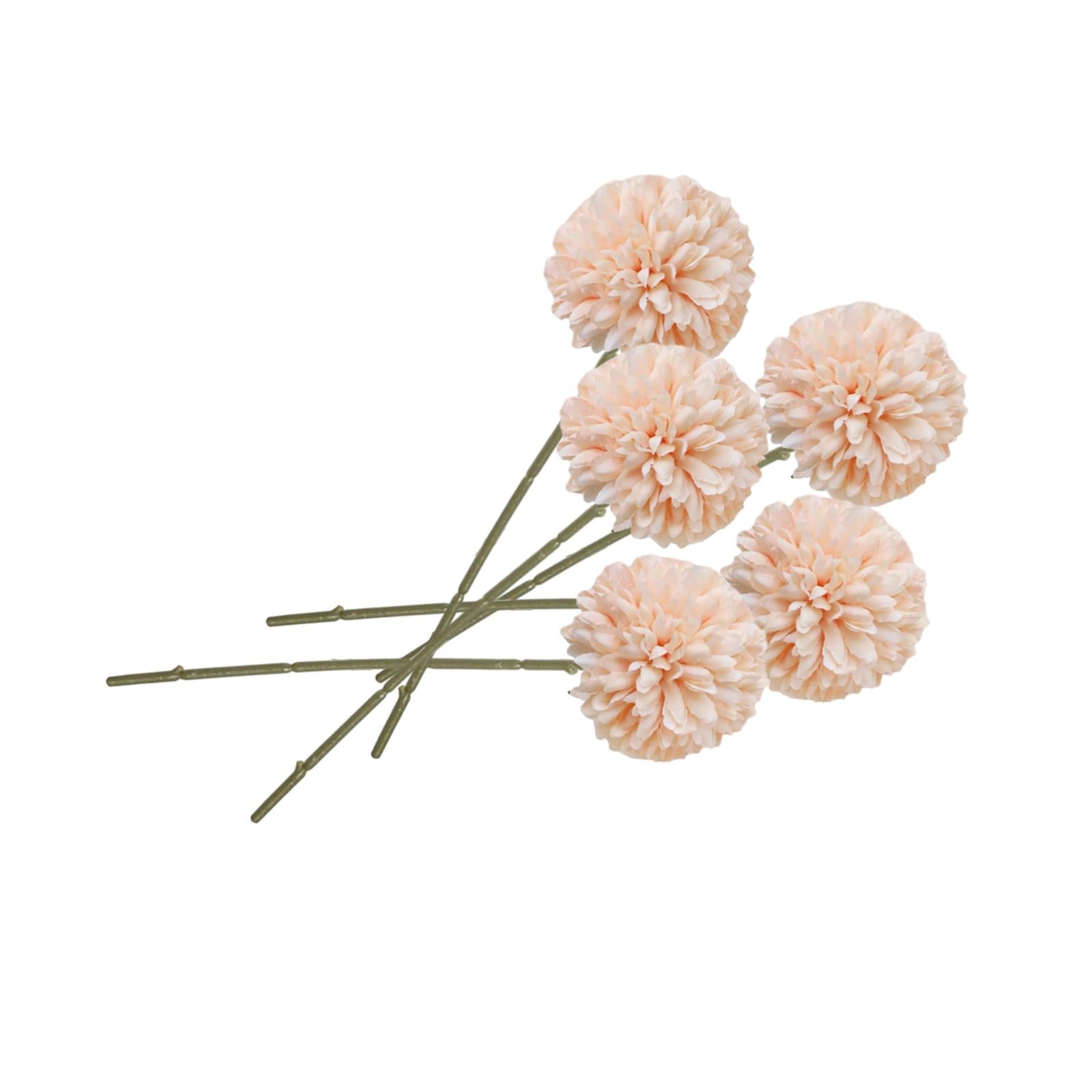 5x Artificial Fake Flower Silk Chrysanthemum Ball for Table House Decoration Champagne