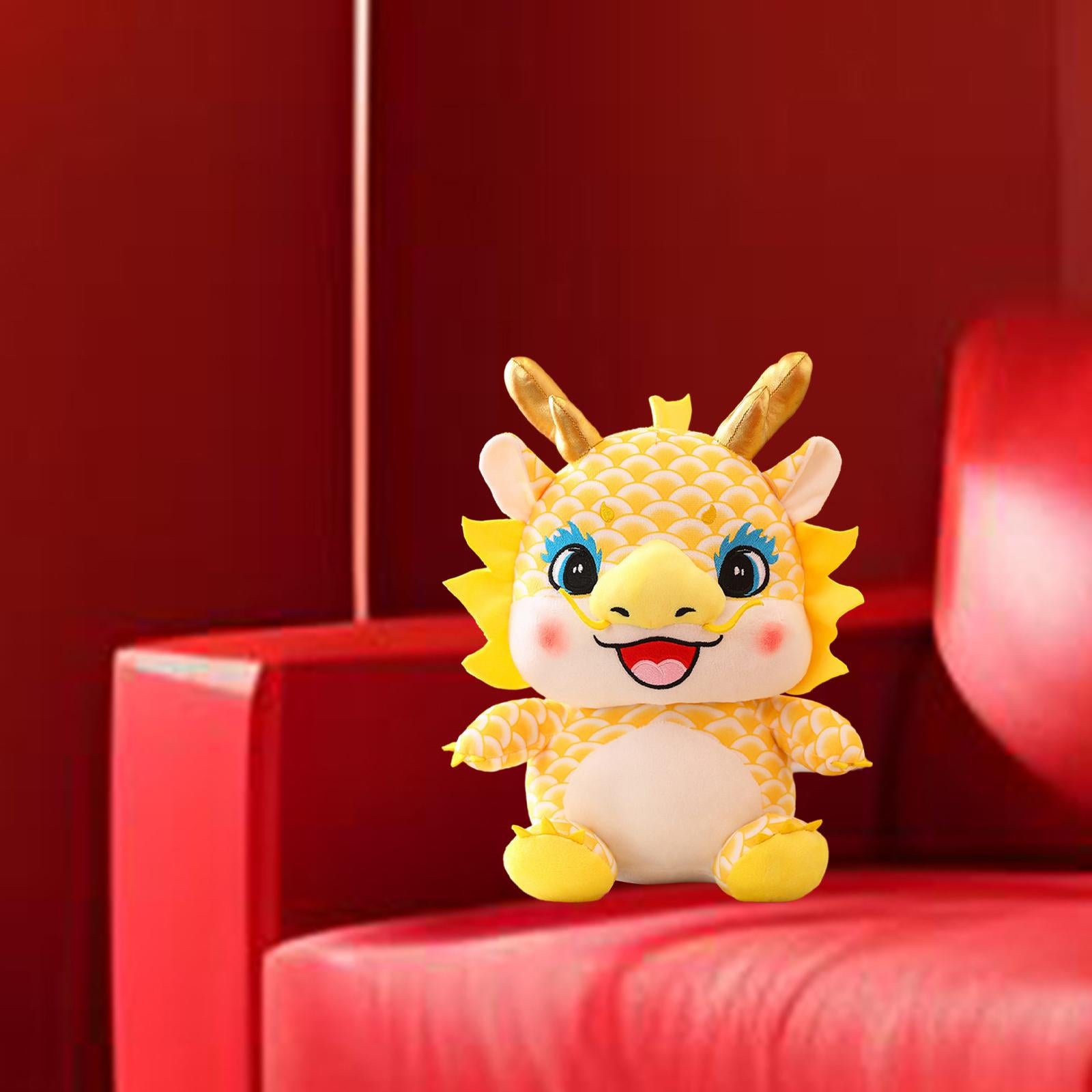 Chinese New Year Dragon Plush Toy Kids Holiday Stuffed Animal Birthday Gifts Yellow