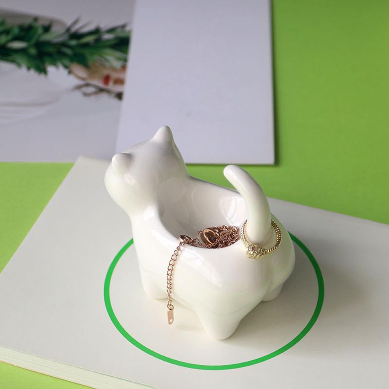 Ring Holder Handmade Holidays Wedding Cat Statue for Office Bathroom Bedroom