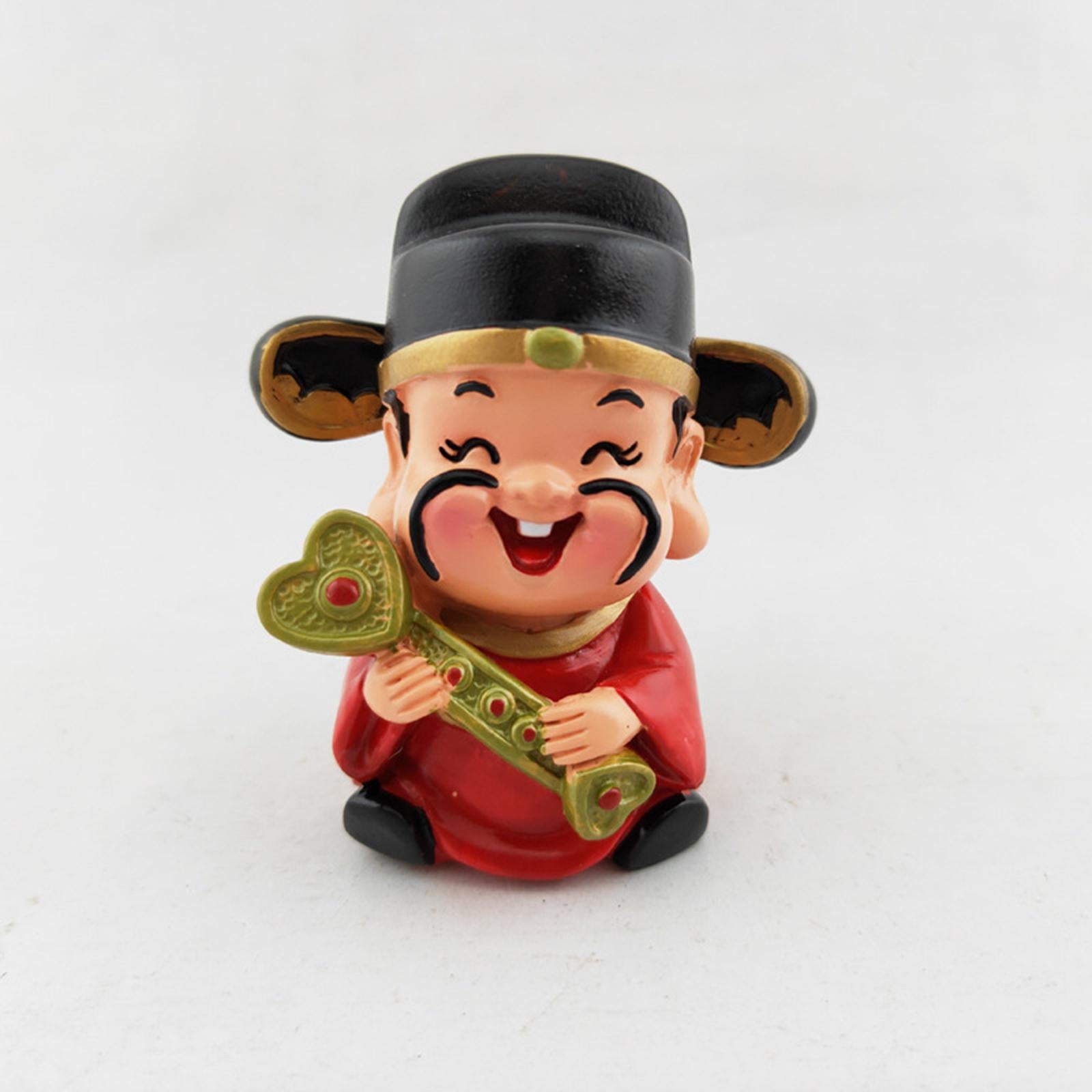 God of Fortune Figurine Desktop Ornament for Living Room Bedroom Centerpiece Style B