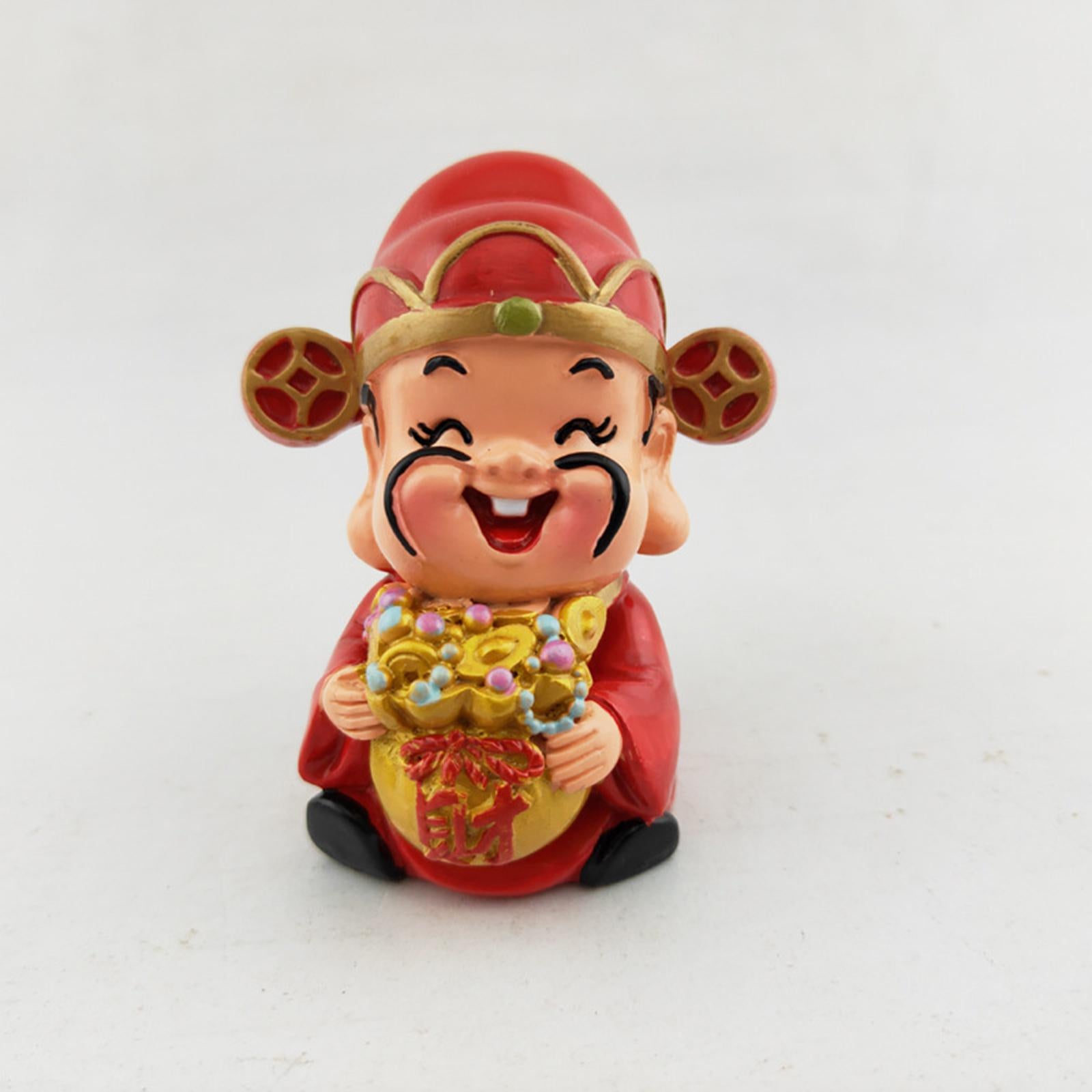 God of Fortune Figurine Desktop Ornament for Living Room Bedroom Centerpiece Style E