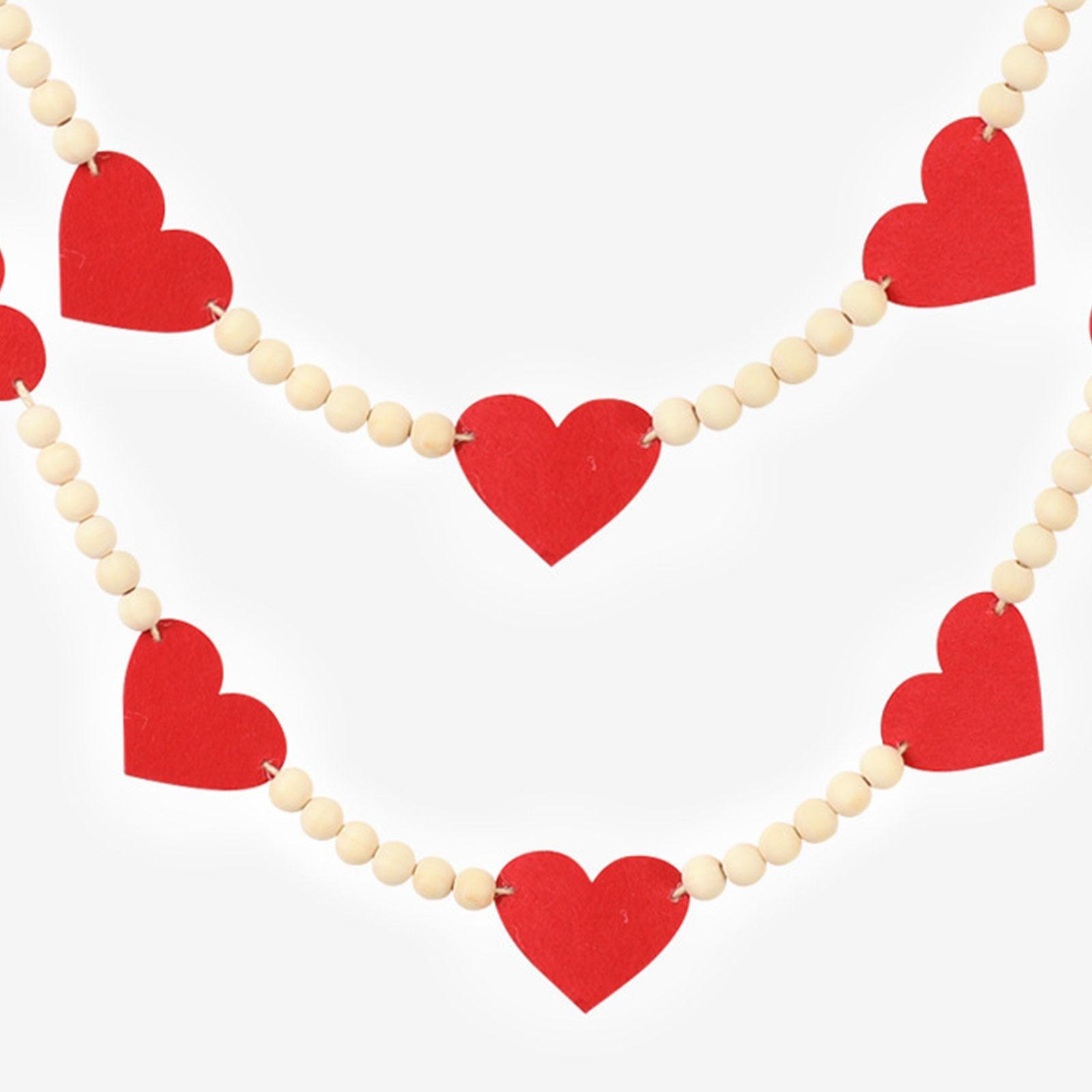 Heart Beads Love Knots Craft Rustic Valentine Wood Bead for Garland DIY Home