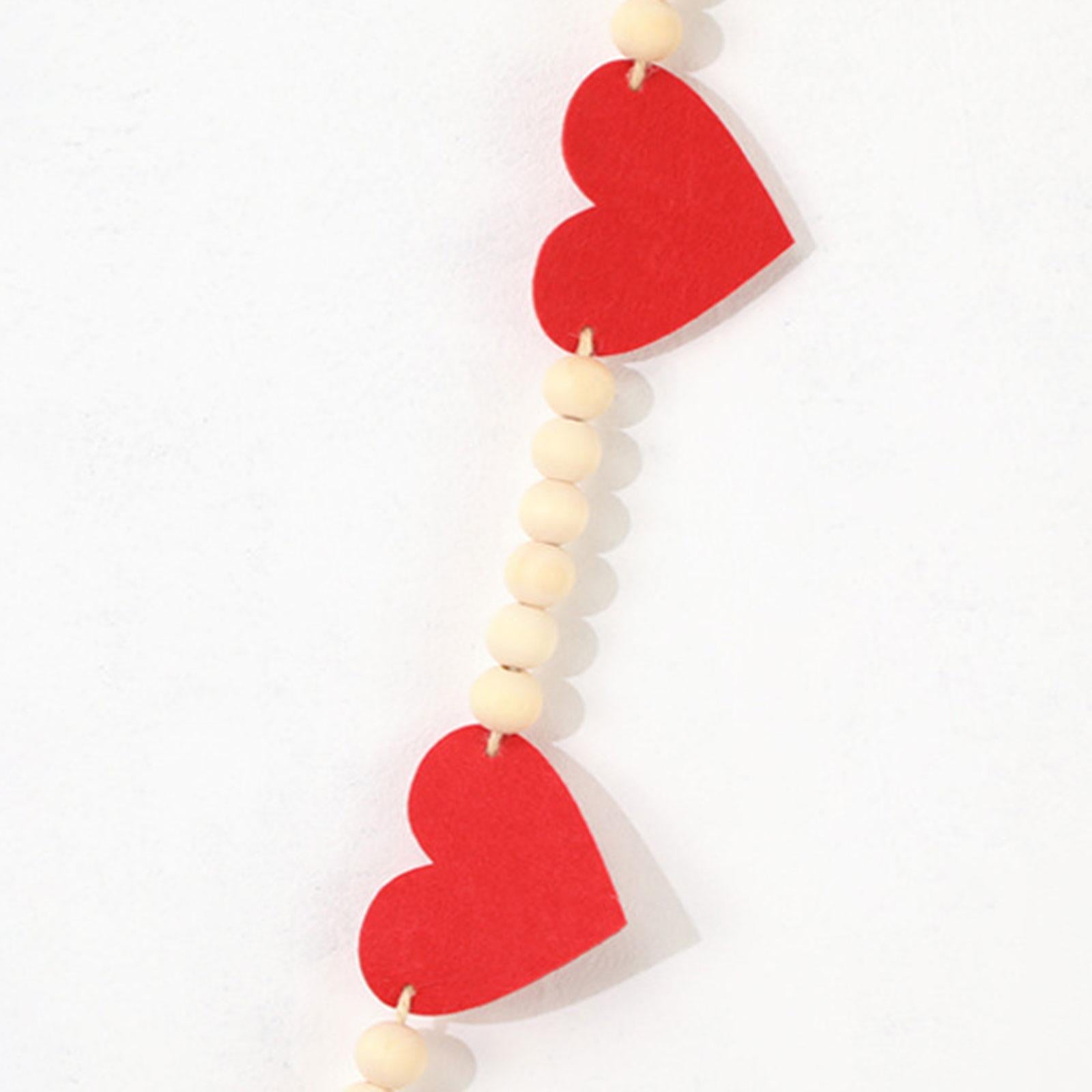 Heart Beads Love Knots Craft Rustic Valentine Wood Bead for Garland DIY Home