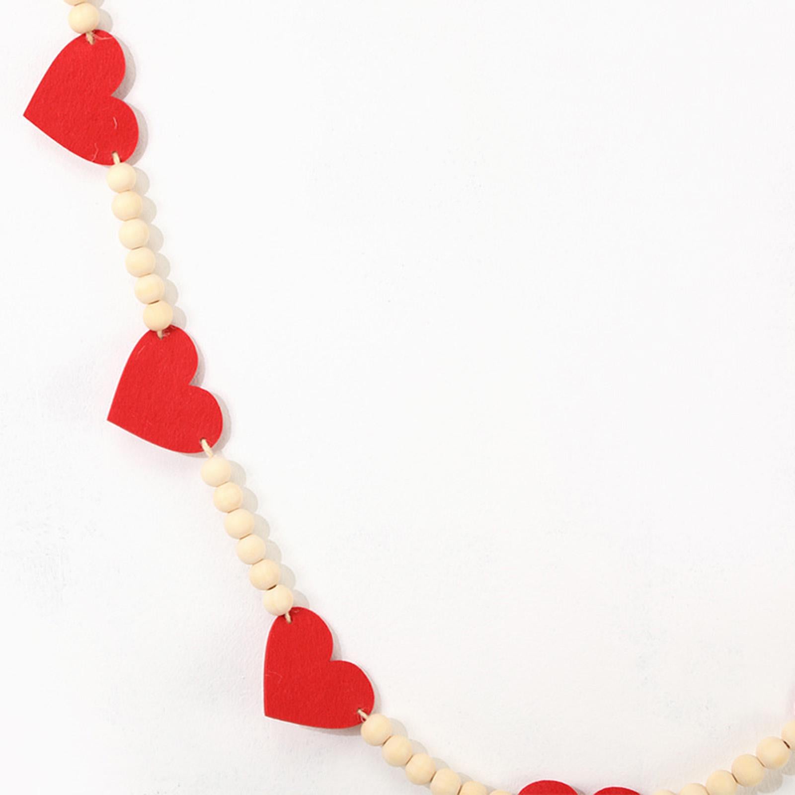 Heart Beads Love Knots Craft Rustic Valentine Wood Bead for Garland DIY Home