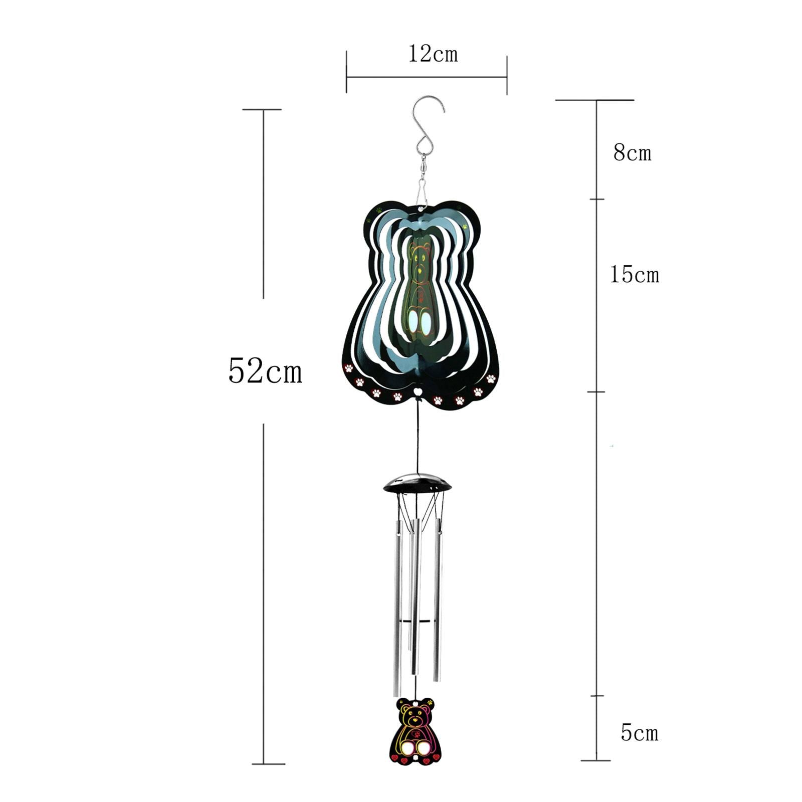 Wind Chime Valentine's Day Decoration for Thanksgiving Day Anniversary Party Black Bear