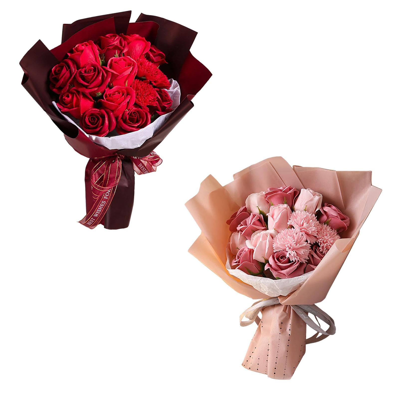Valentines Day Soap Rose Flower Bouquet for Engagement Ceremony Mother's Day Red