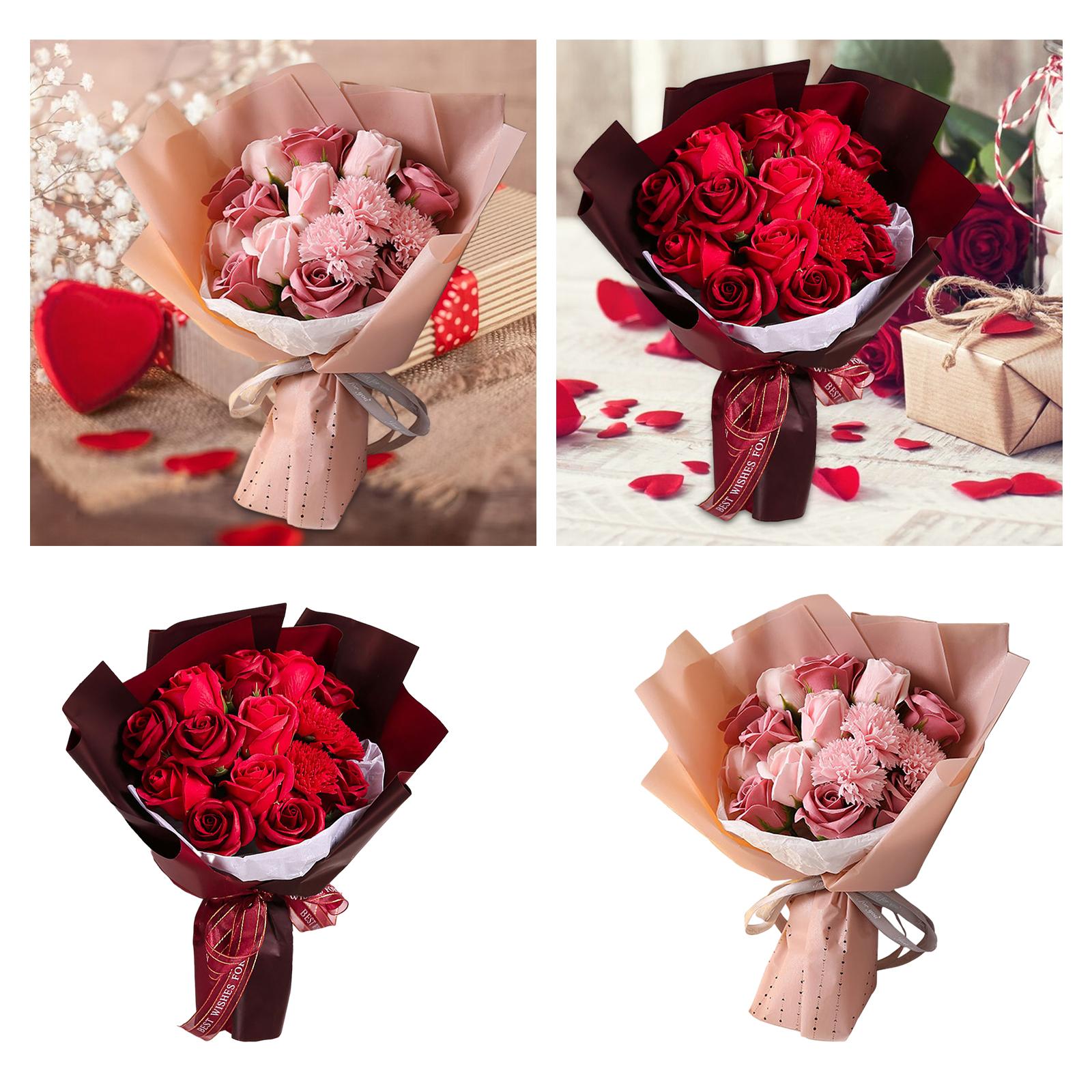 Valentines Day Soap Rose Flower Bouquet for Engagement Ceremony Mother's Day Red