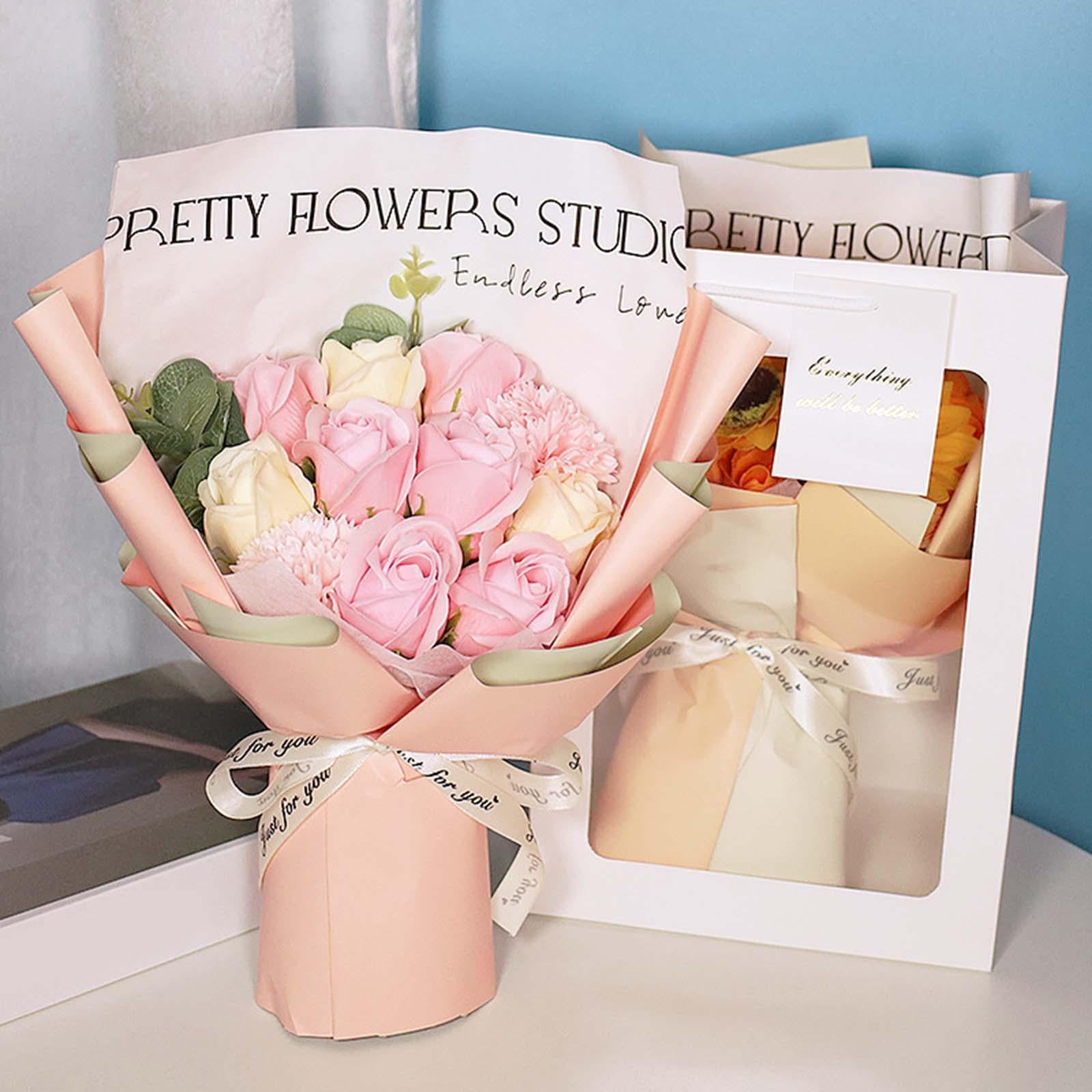 Soap Rose Flower Bouquet Valentines Day Gift for Mothers Day Multifunctional