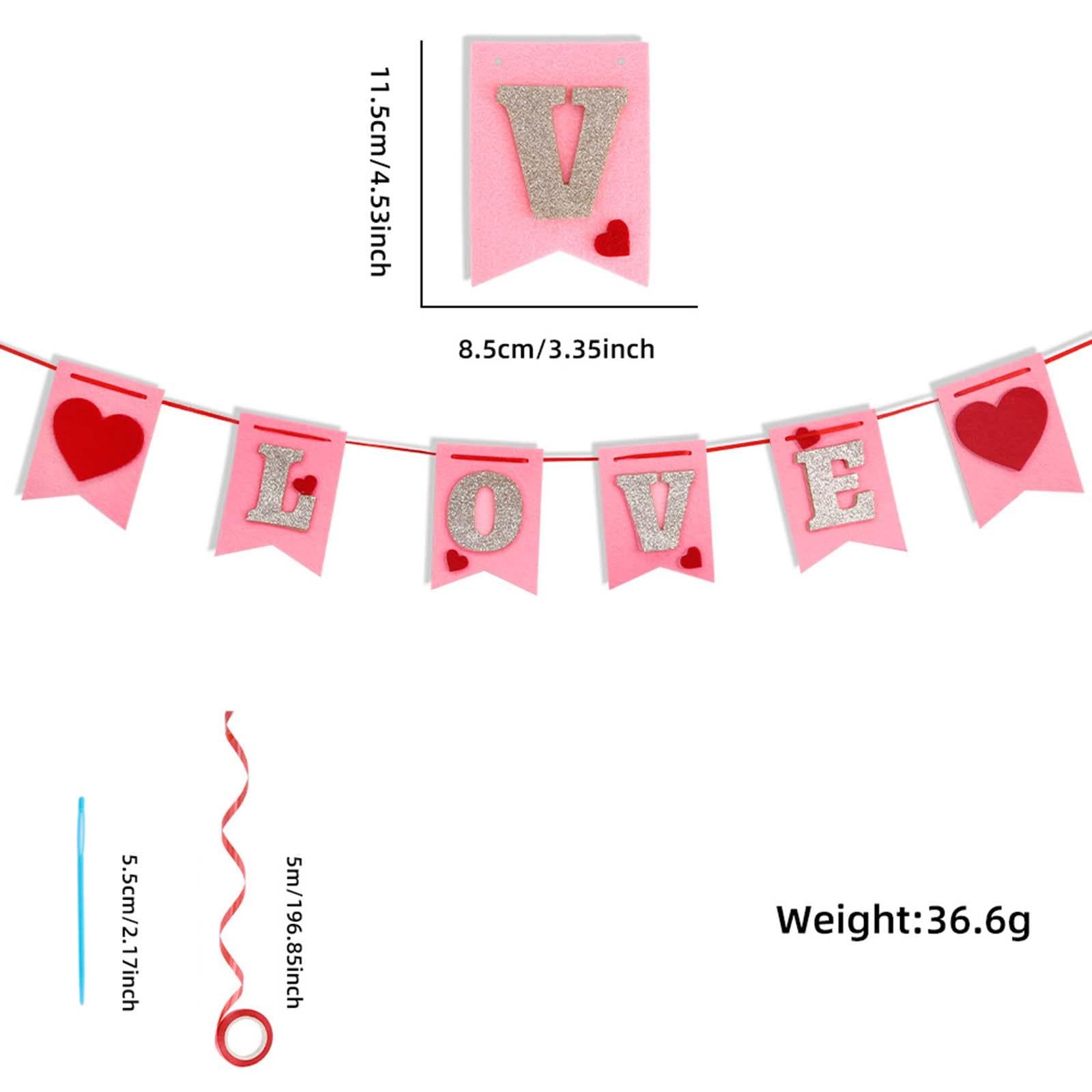 Valentines Day Burlap Banner Valentines Heart Banner for Birthday Home Party LOVE