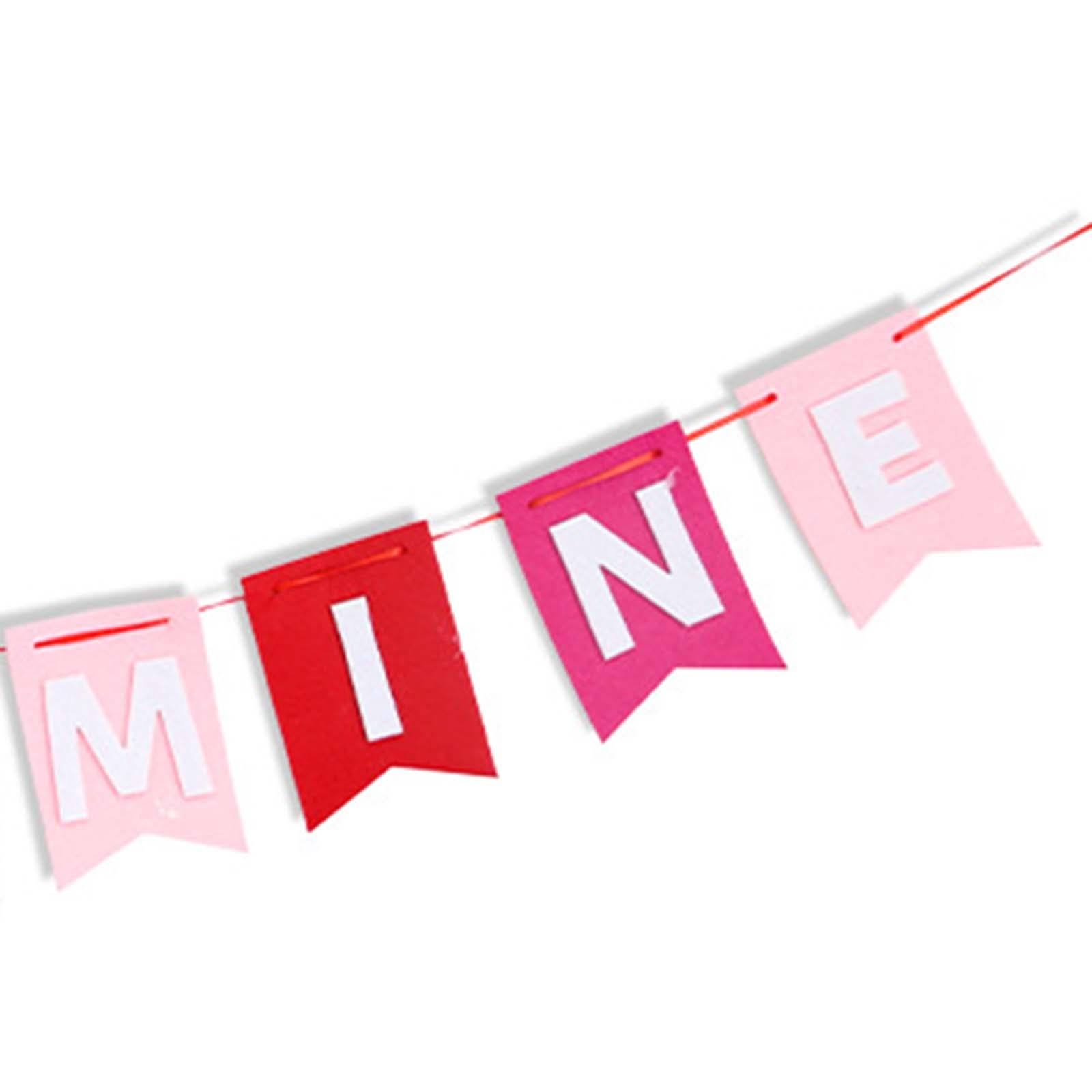 Valentines Day Burlap Banner Valentines Heart Banner for Birthday Home Party YOU BE MINE