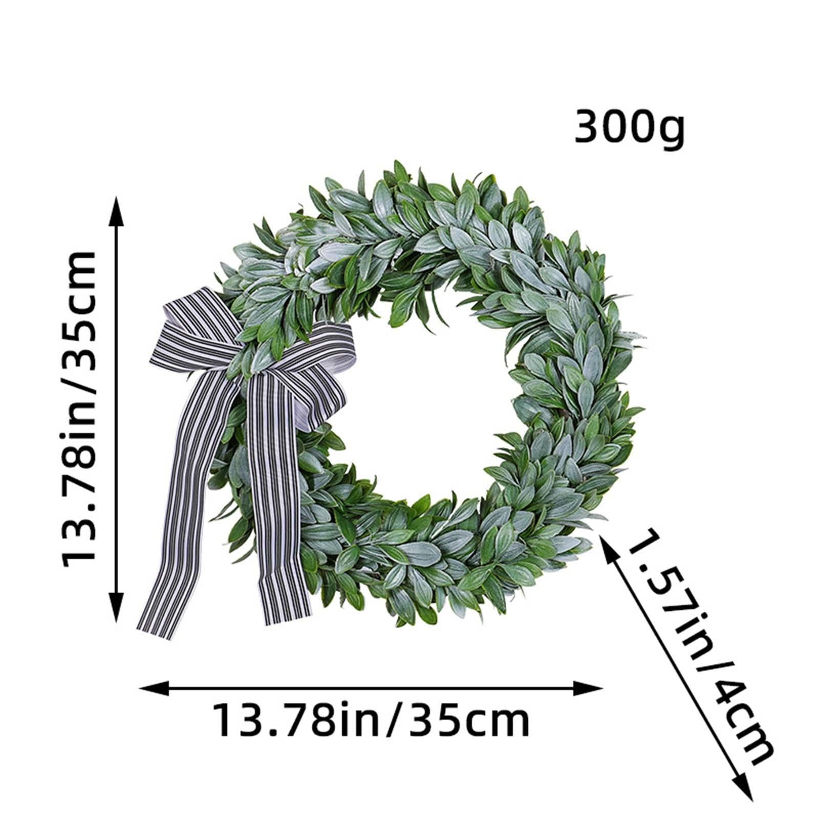 Artificial Garland Beautiful Green Leaves Wreath for Porch Easter Decoration