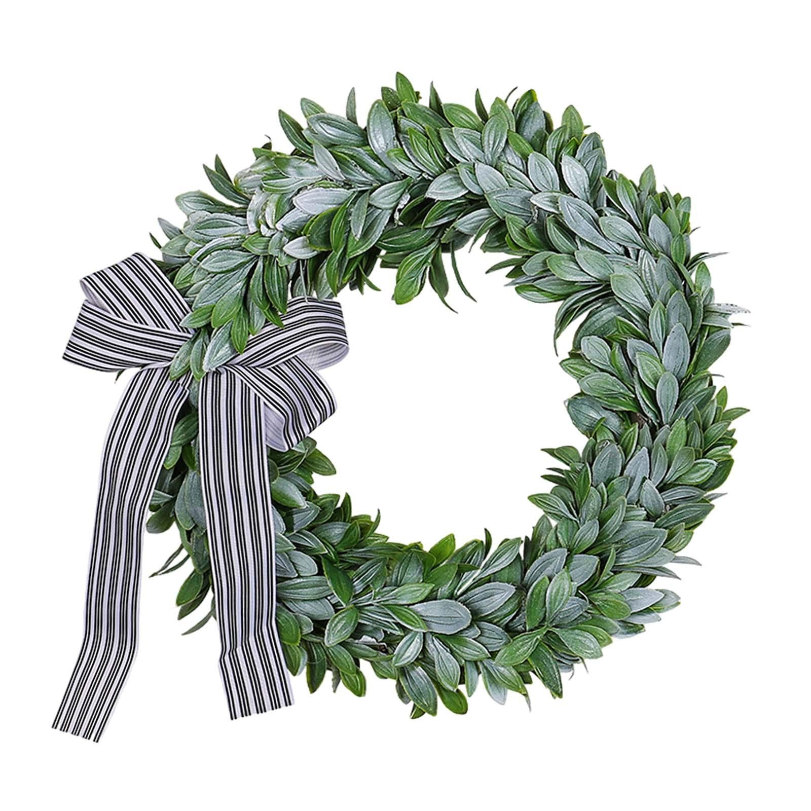 Artificial Garland Beautiful Green Leaves Wreath for Porch Easter Decoration
