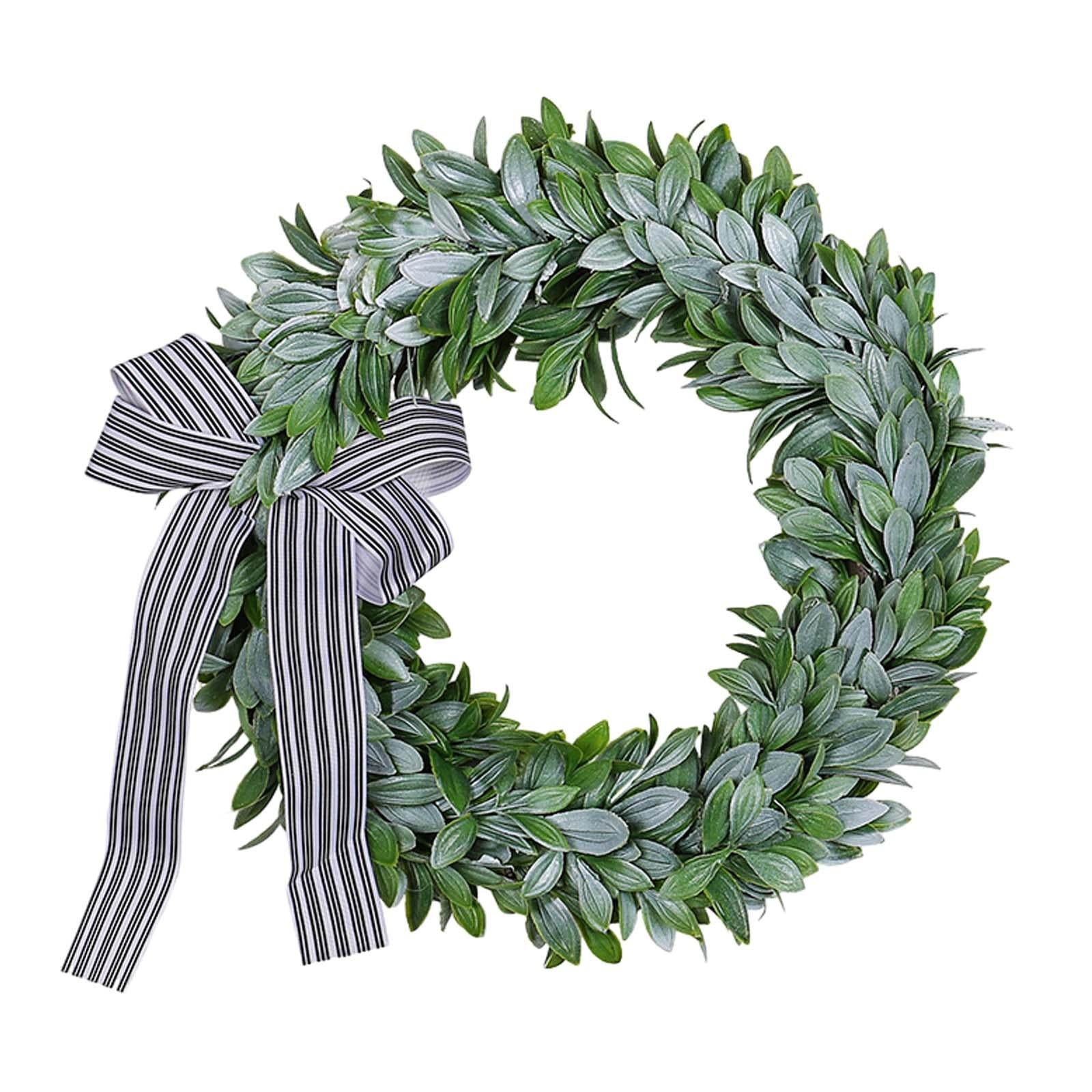 Artificial Garland Beautiful Green Leaves Wreath for Porch Easter Decoration