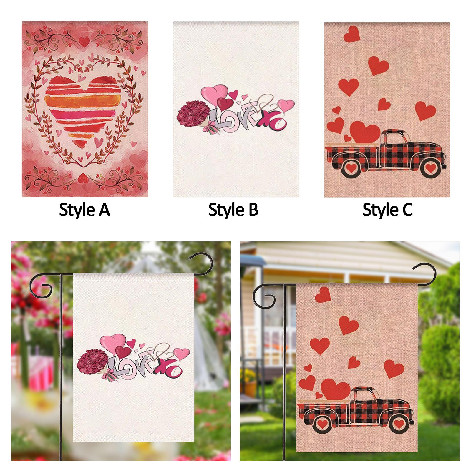 Valentine's Day Flag Valentine Flag Garden Flag for Outside Backyard Veranda Style A