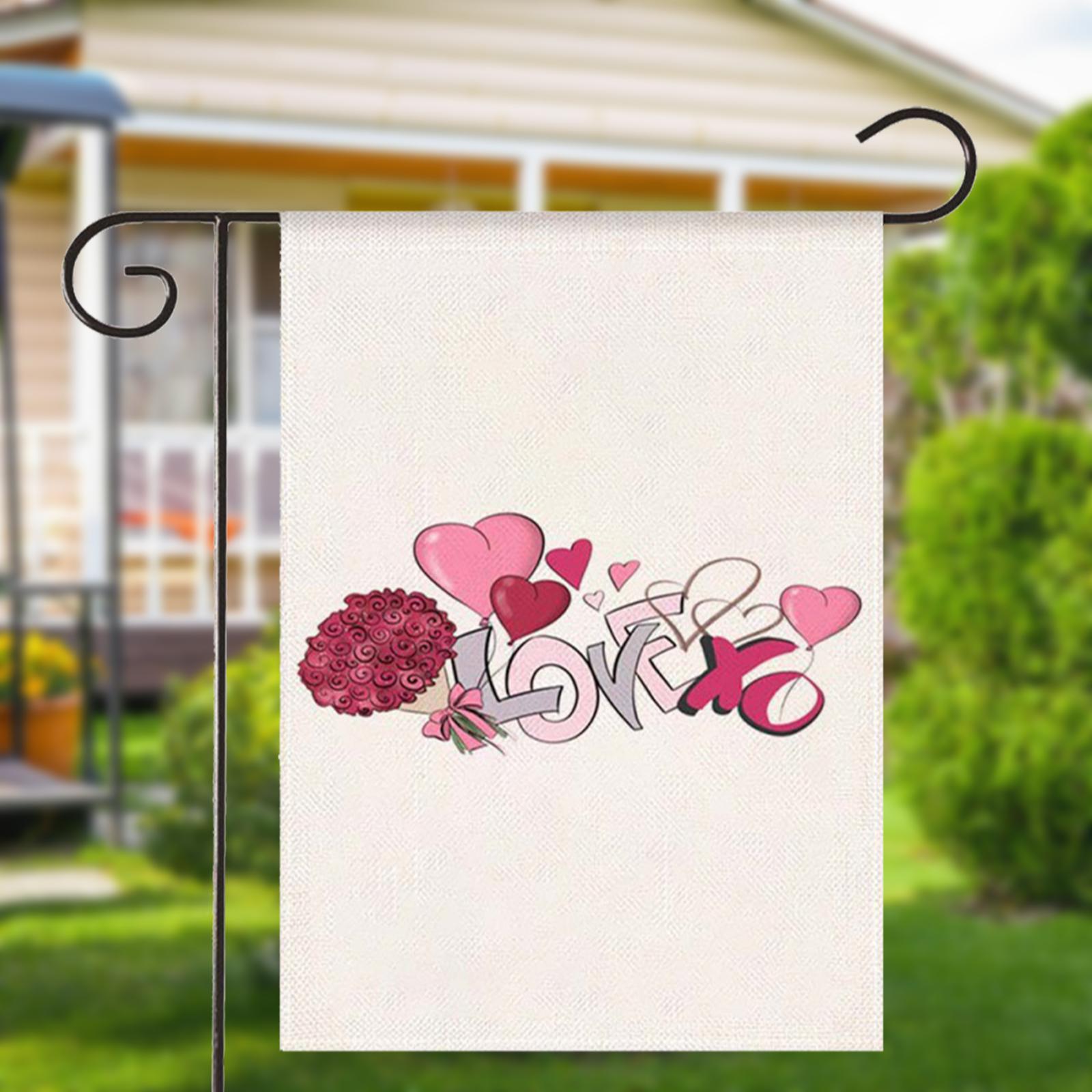 Valentine's Day Flag Valentine Flag Garden Flag for Outside Backyard Veranda Style B