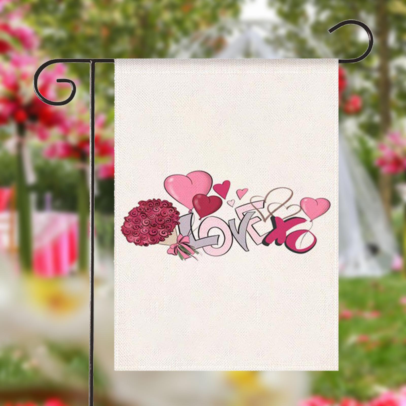 Valentine's Day Flag Valentine Flag Garden Flag for Outside Backyard Veranda Style B