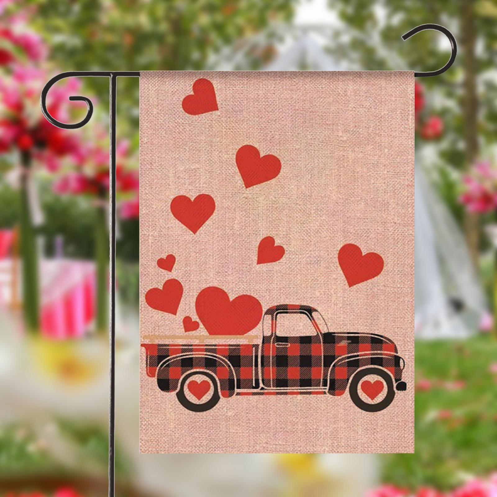 Valentine's Day Flag Valentine Flag Garden Flag for Outside Backyard Veranda Style C