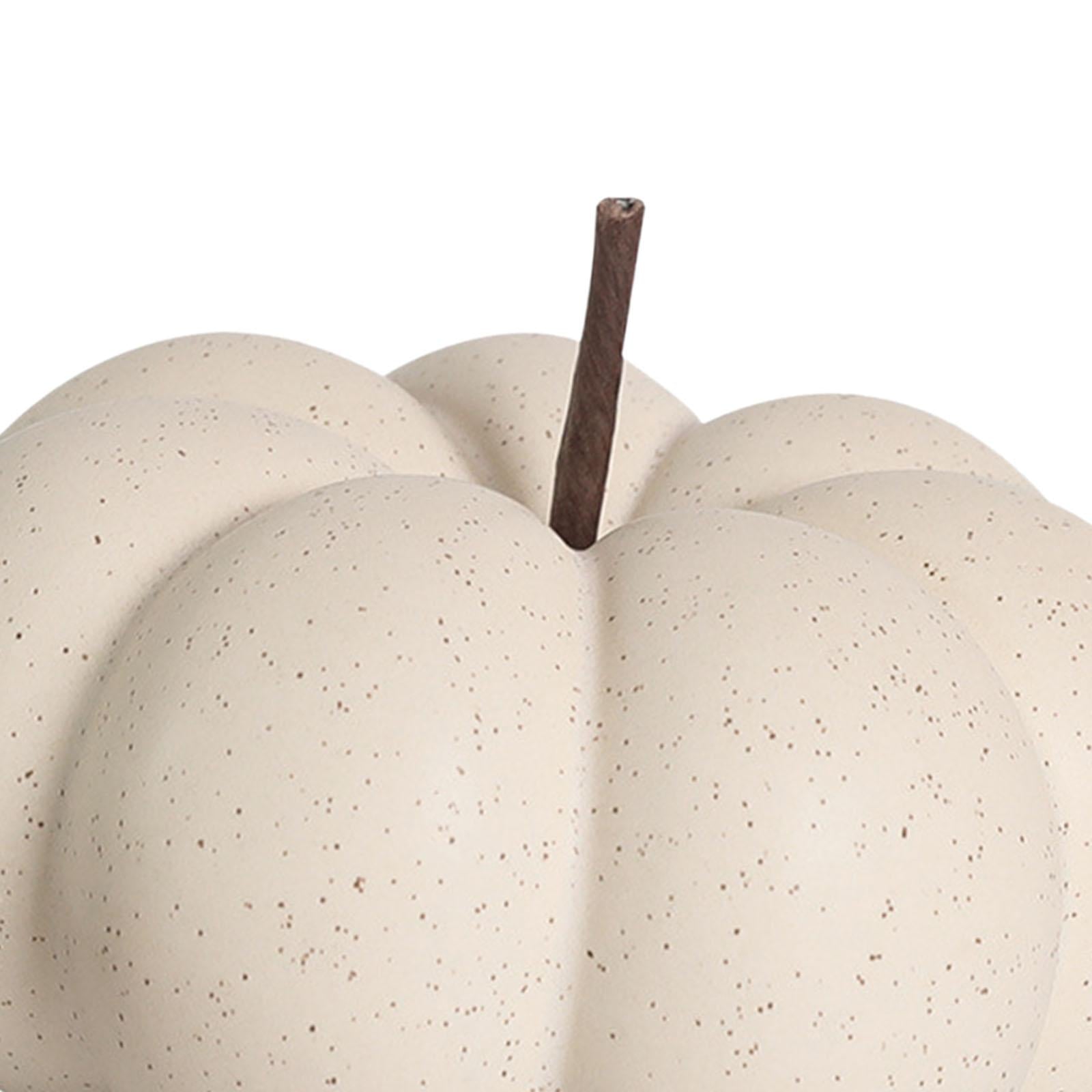 Fake Pumpkins Model Ceramic Artificial Pumpkins for Halloween Fireplace Fall White