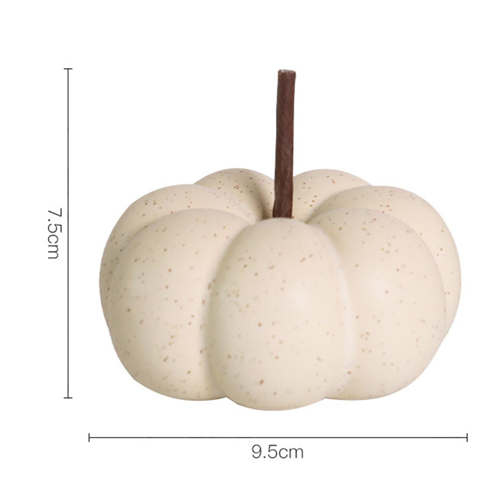 Fake Pumpkins Model Ceramic Artificial Pumpkins for Halloween Fireplace Fall White