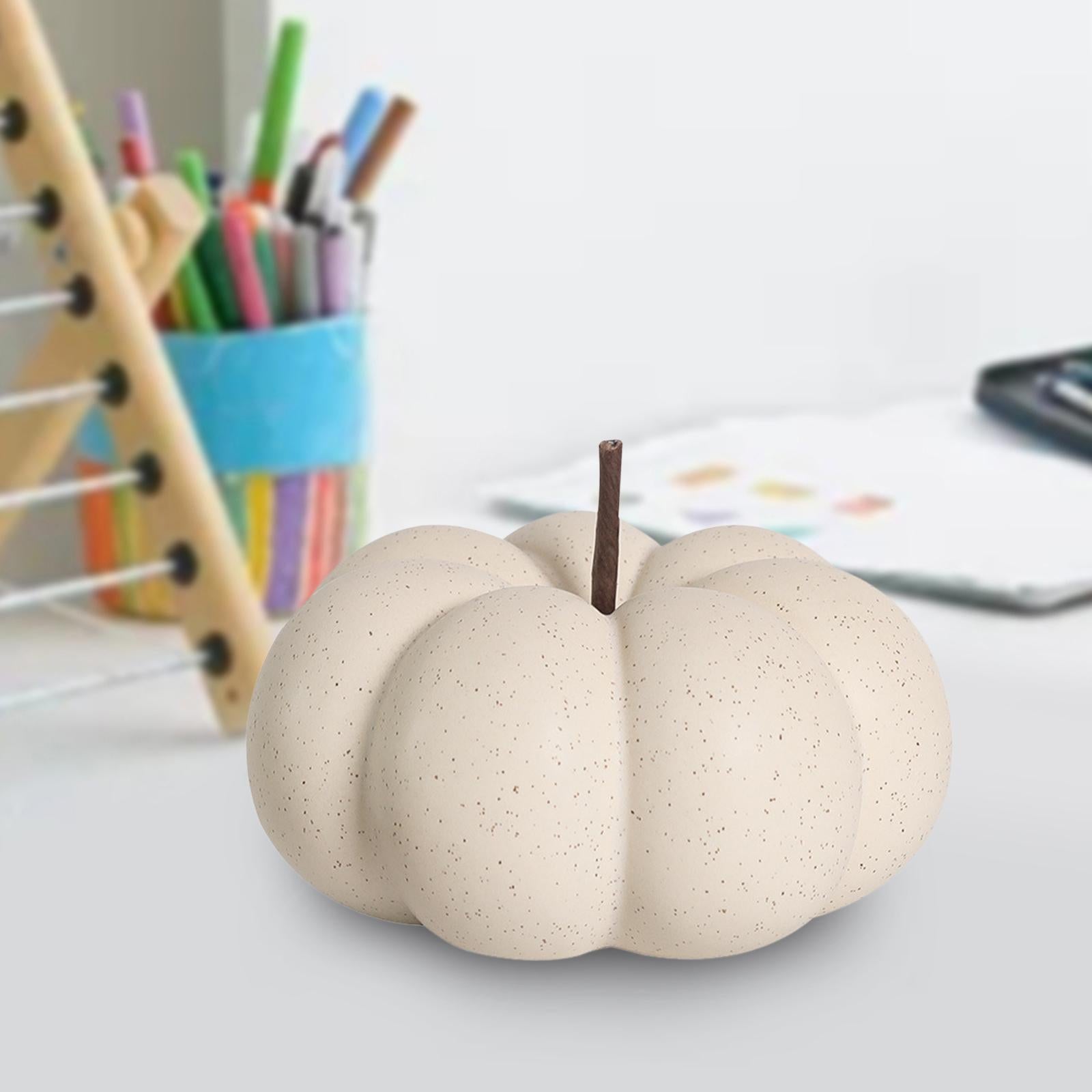 Fake Pumpkins Model Ceramic Artificial Pumpkins for Halloween Fireplace Fall White